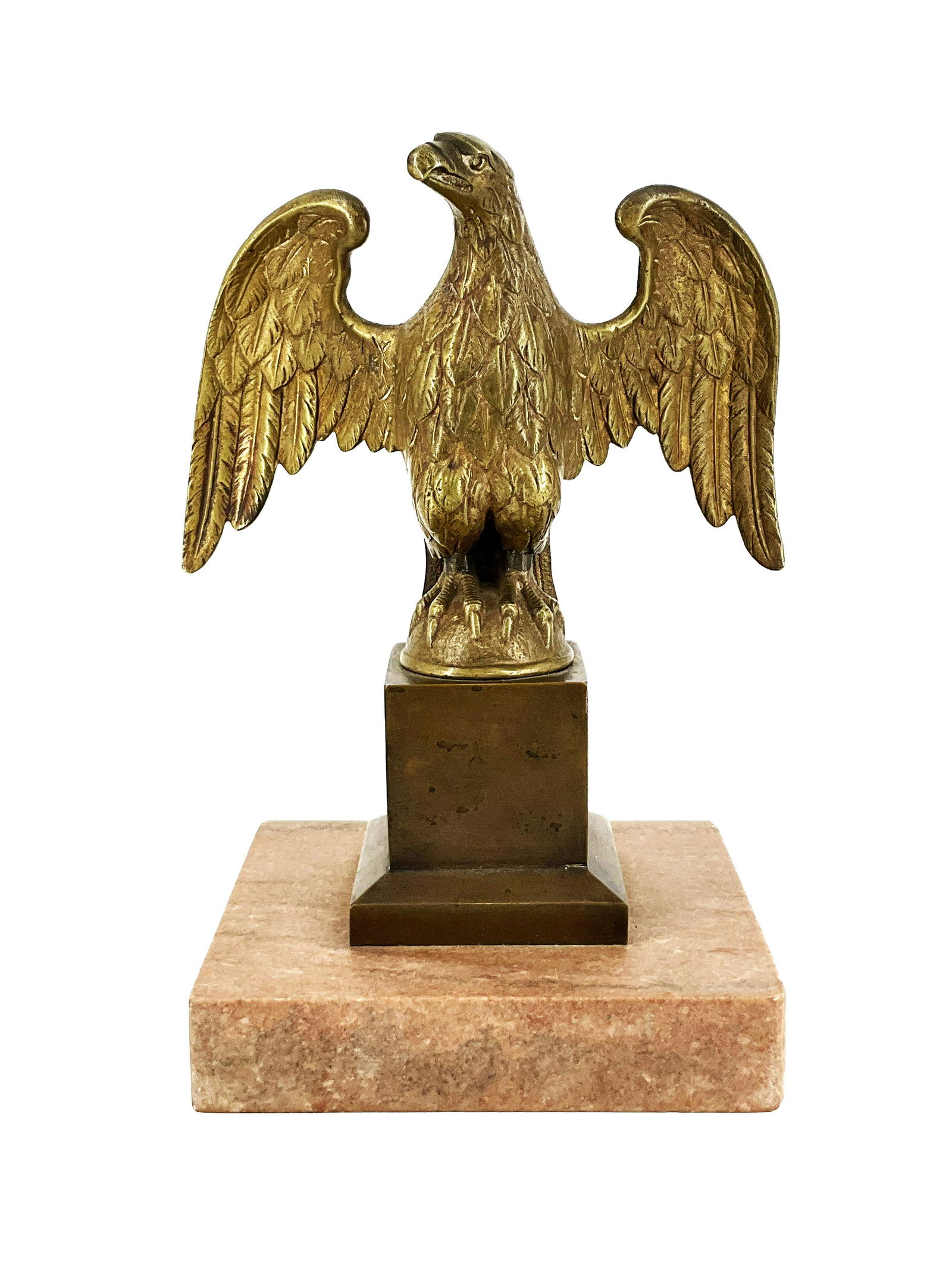 Ecclestical Gilt Bronze Displayed Eagle, now set on a marble base (1 of 6)