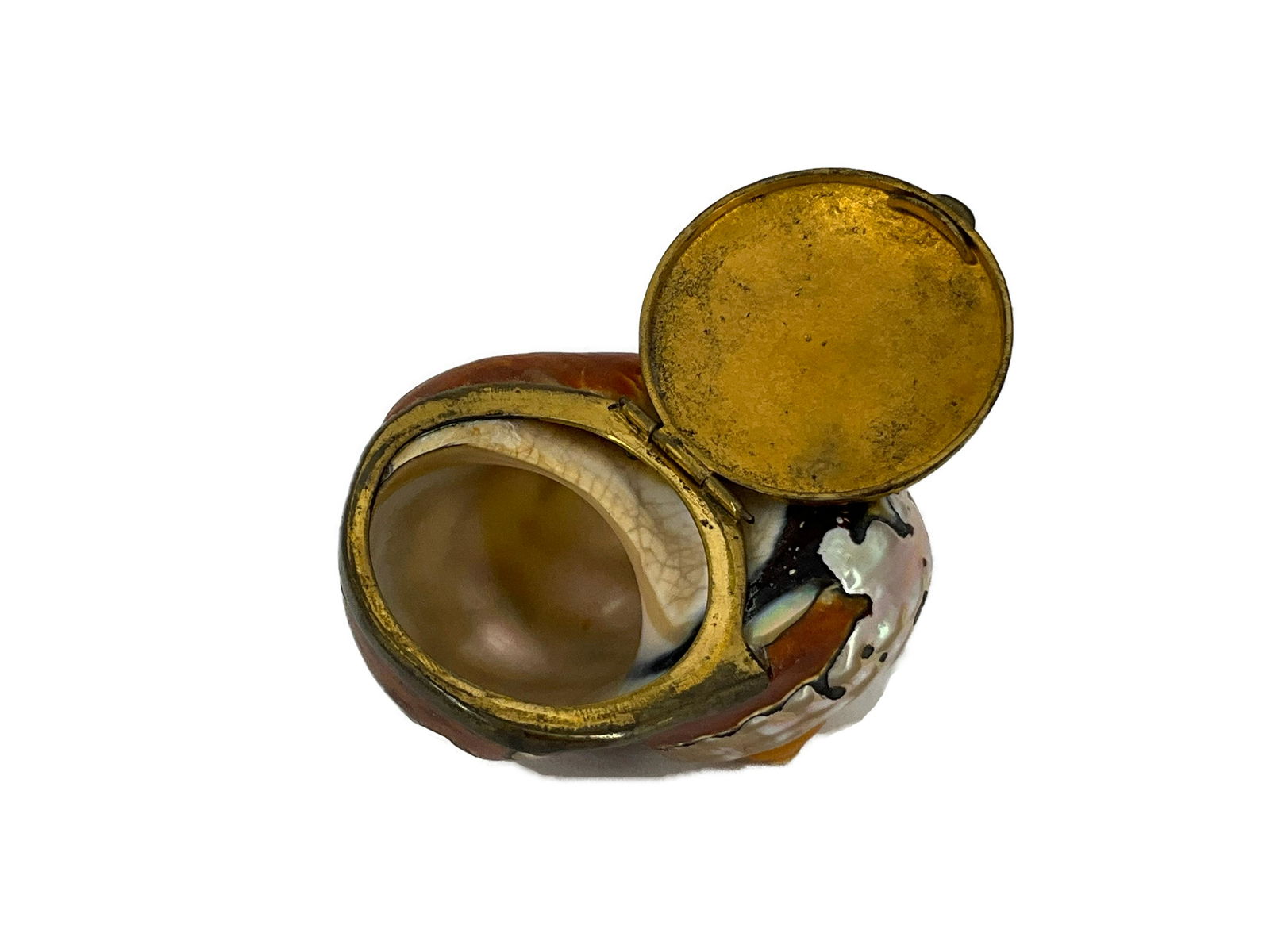 Hinged Brass Lidded Seashell Inkwell (1 of 4)