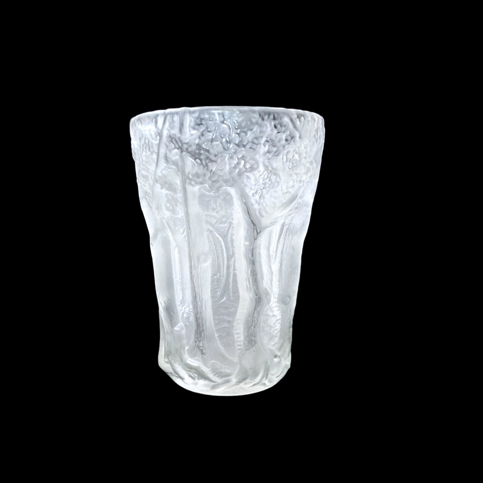 Czech Heavy Crystal Frosted Vase: Czech Heavy Crystal Frosted Vase with a Tree Pattern. IMPORTANT: NO In-House Shipping, Please read our shipping terms for provider.