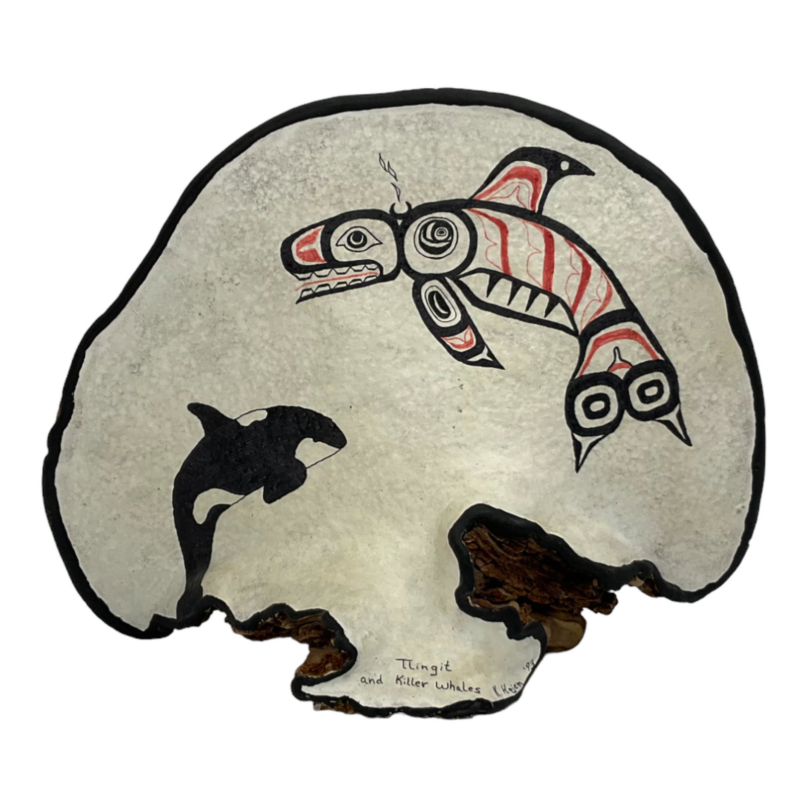 Inuit Art 'Tlingit and Killer Whales' Signed K. Hojem '93 (1 of 4)