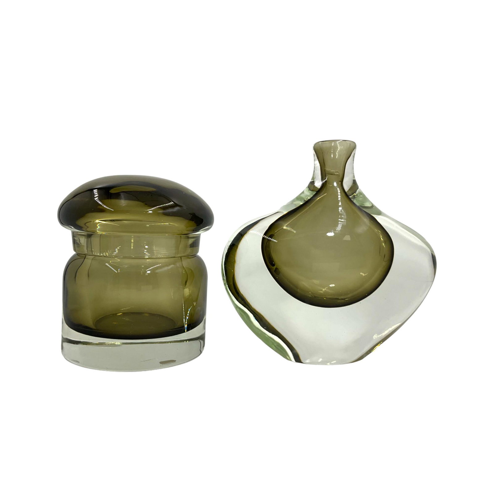 Mid Century Modern Somerso Glass Vase and Lidded Jar (1 of 4)