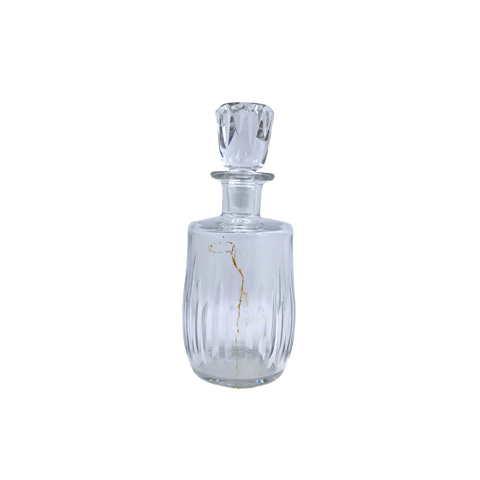 Baccarat Crystal Decanter: Baccarat Crystal Decanter with stopper. Approx. size 10 inches tall x 4 wide and deep. Approx. weight 3 lbs. 10.2 oz. IMPORTANT: NO In-House Shipping, Please read our shipping terms for provider.