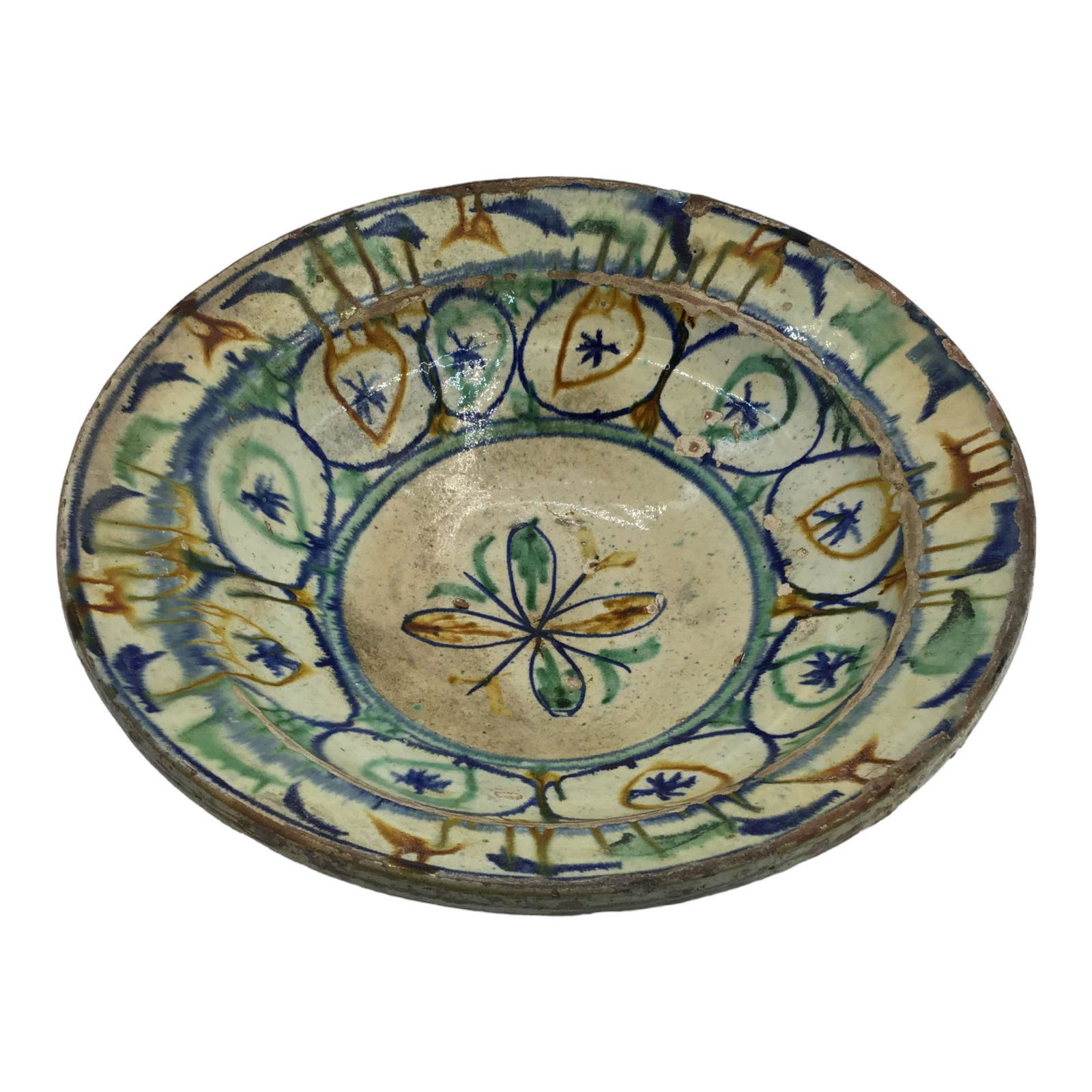 18th/19th C. Hispano-Moresque Majolica Pottery Bowl (1 of 5)