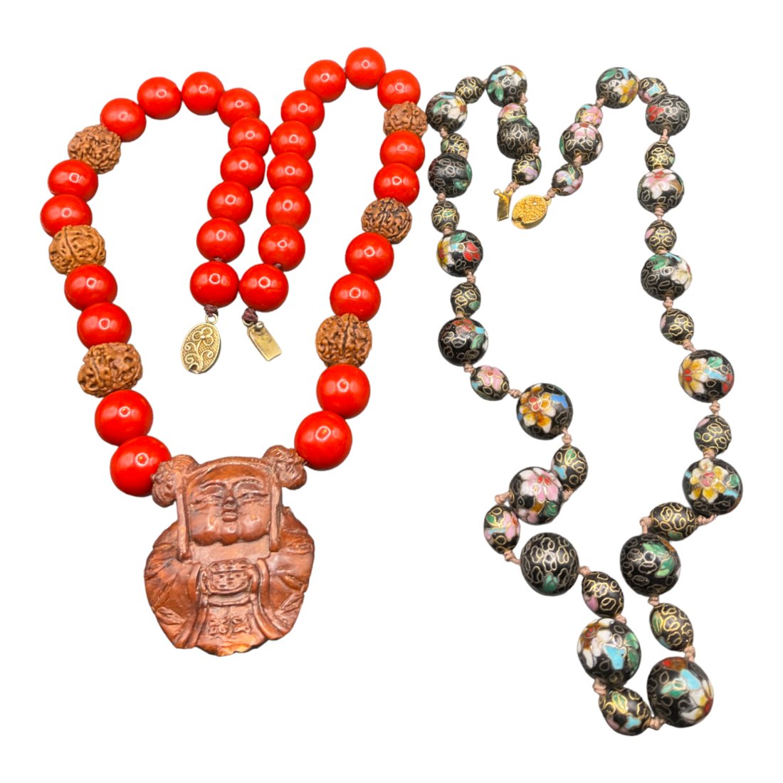 Lot of 2 Vintage Chinese Beaded Necklaces (1 of 5)