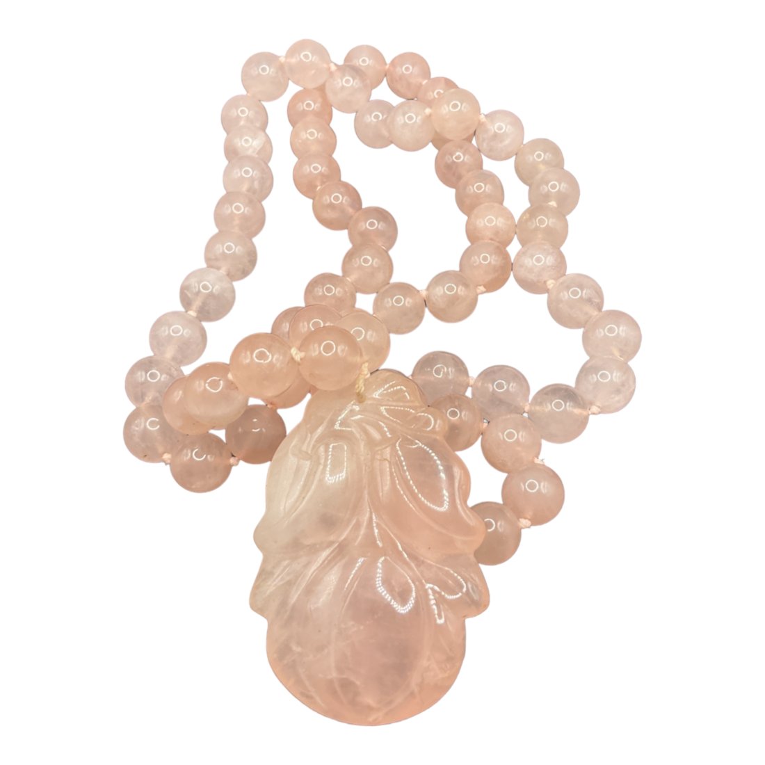 Vintage Chinese Rose Quartz Beaded Necklace (1 of 5)