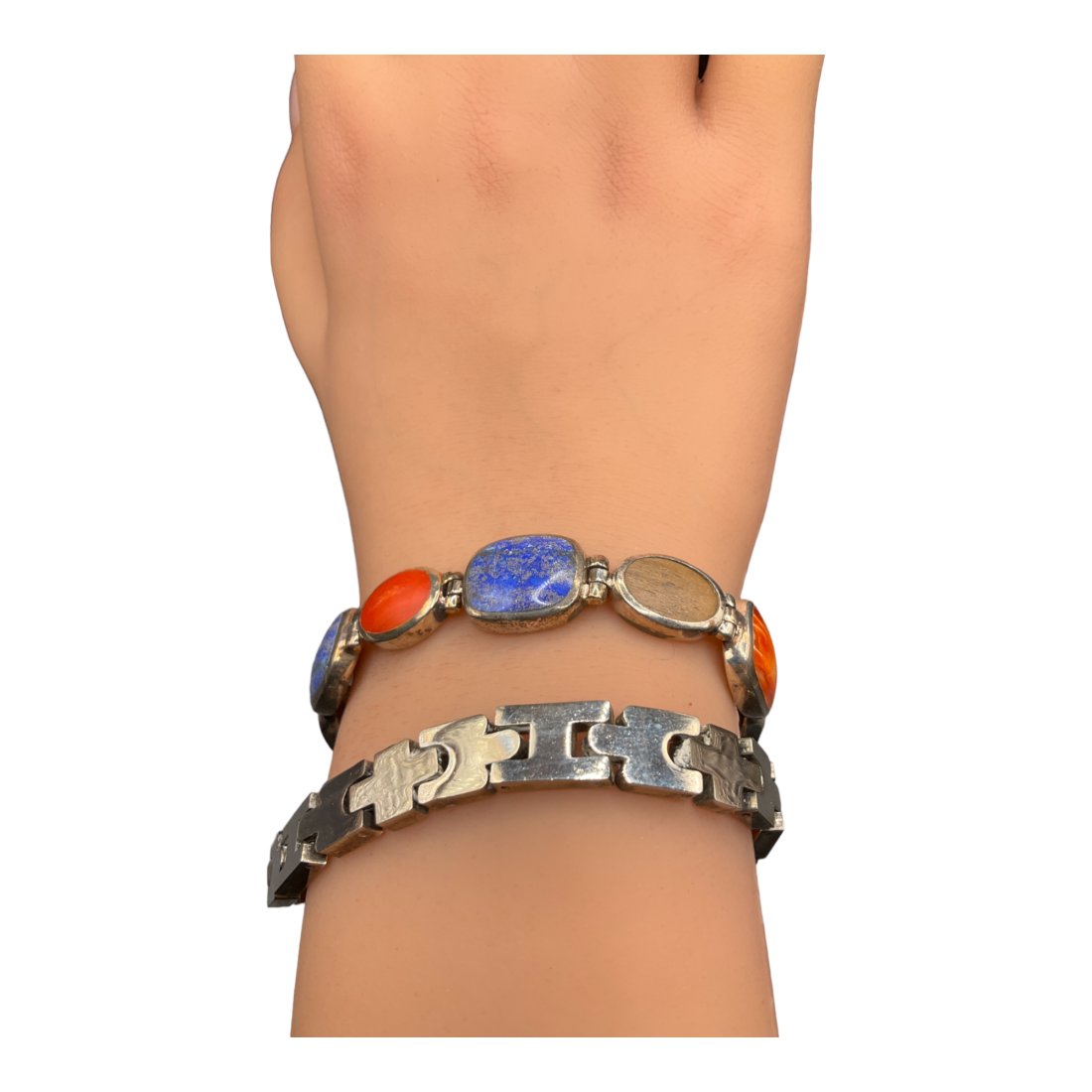 Lot of 2 Sterling Silver Bracelets, one by Peyote Bird Zuni (1 of 4)