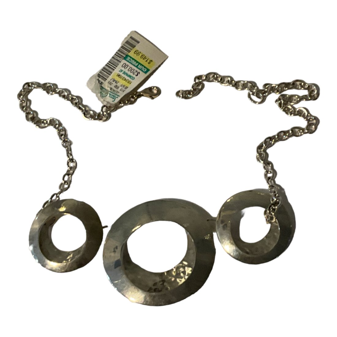 Vtg. Mexico Modernist Sterling Silver Necklace Signed MWS - NEW (1 of 5)