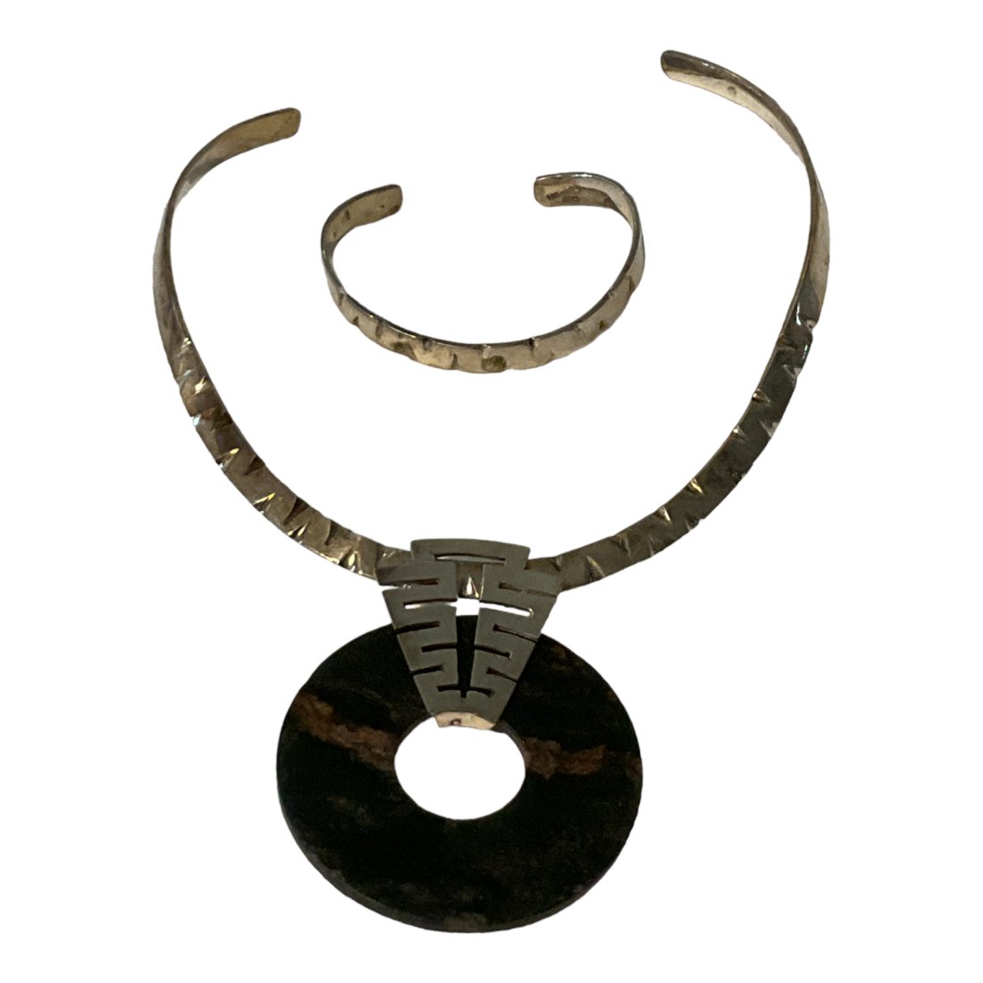 Mexican Sterling Silver Choker and Bracelet (1 of 7)