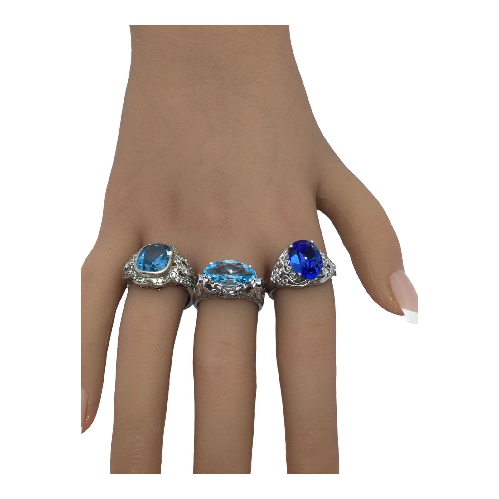 3 Signed Sterling Silver Cocktail Rings (1 of 2)