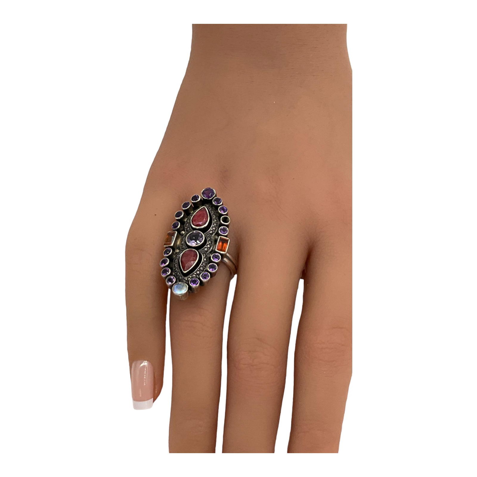 Nicky Butler Multi Gemstone 925 Sterling Silver Ring Size 6 (1 of 4)