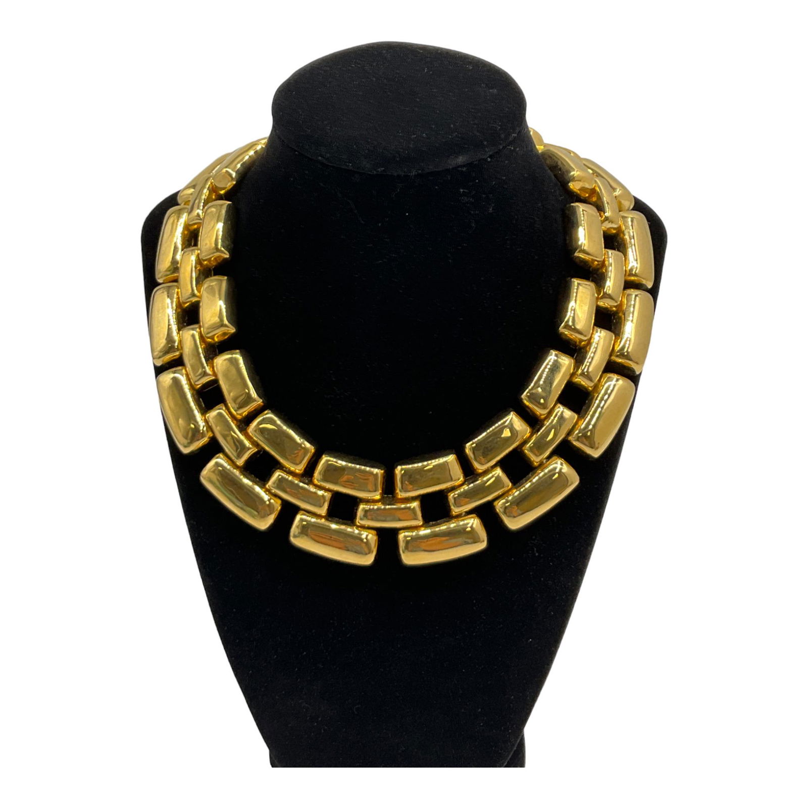 Vintage Ciner Monumental Runway Gold Tone Choker: Vintage Ciner Monumental Runway Gold Tone Choker - 17.5 inches long.