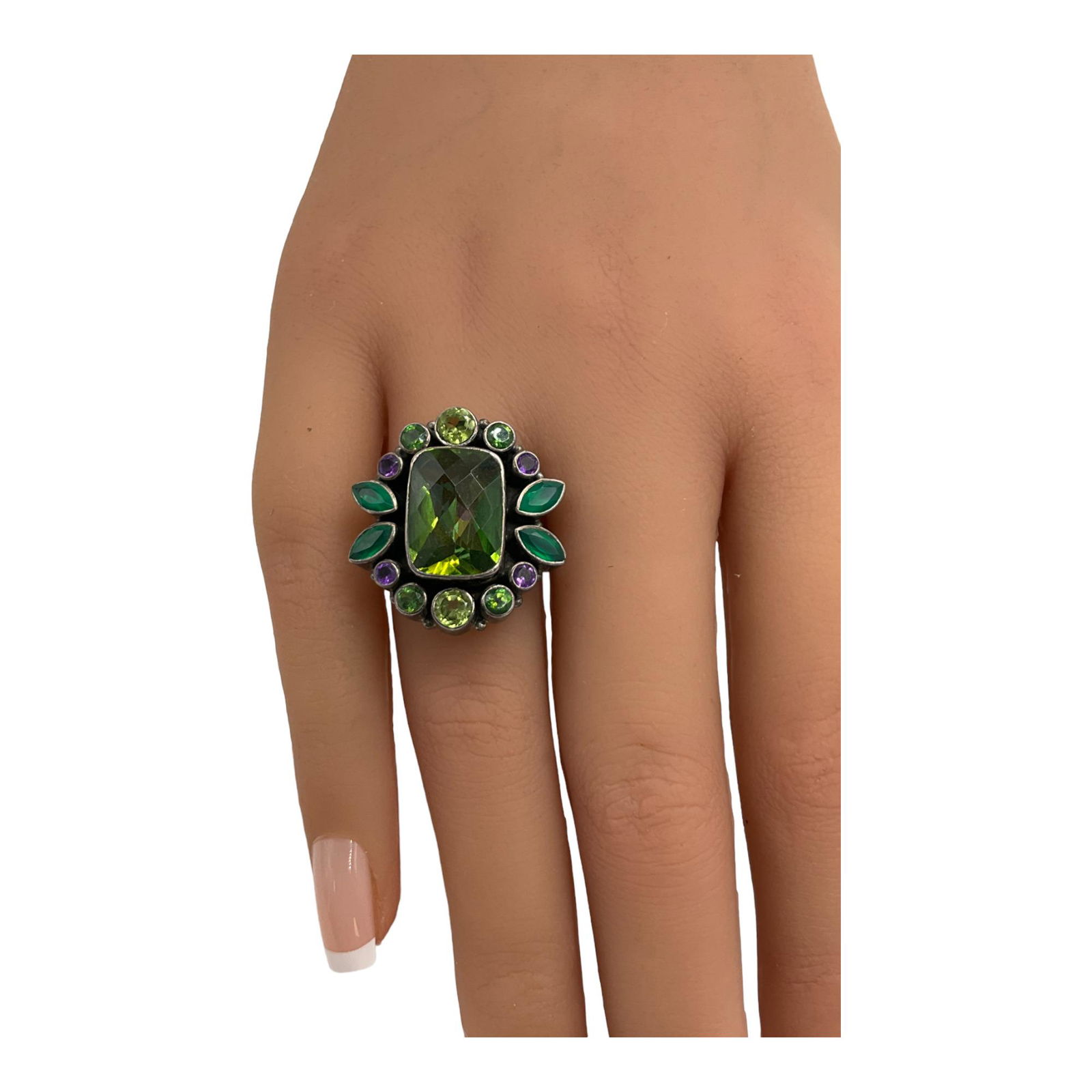 Nicky Butler Sterling Silver 925 Multi-color Gemstone Ring Size 7 (1 of 3)