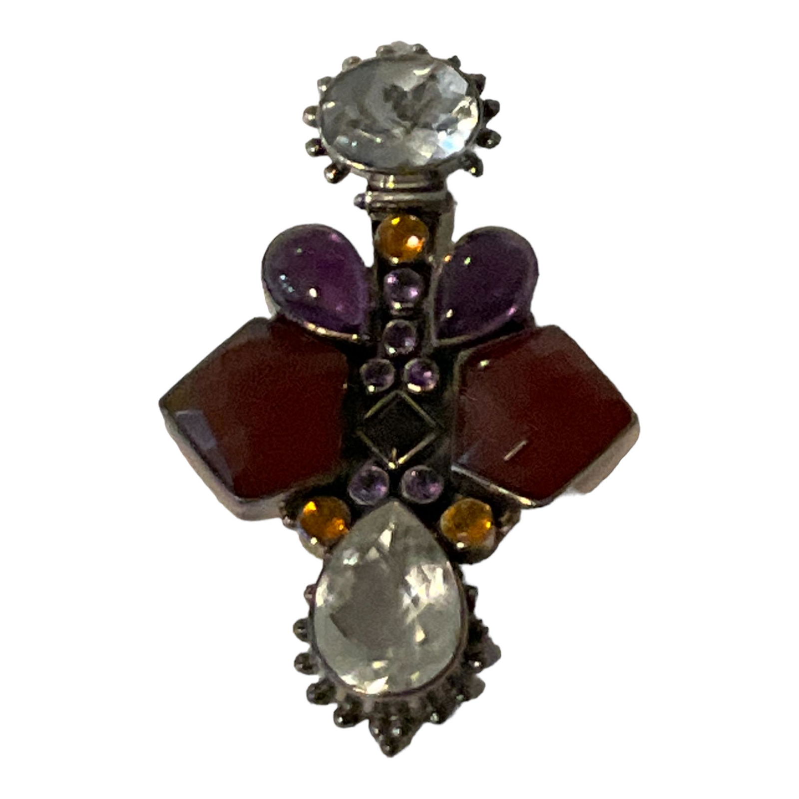 Nicky Butler Multi-Color Gemstone 925 Sterling Silver Pendant Signed (1 of 3)