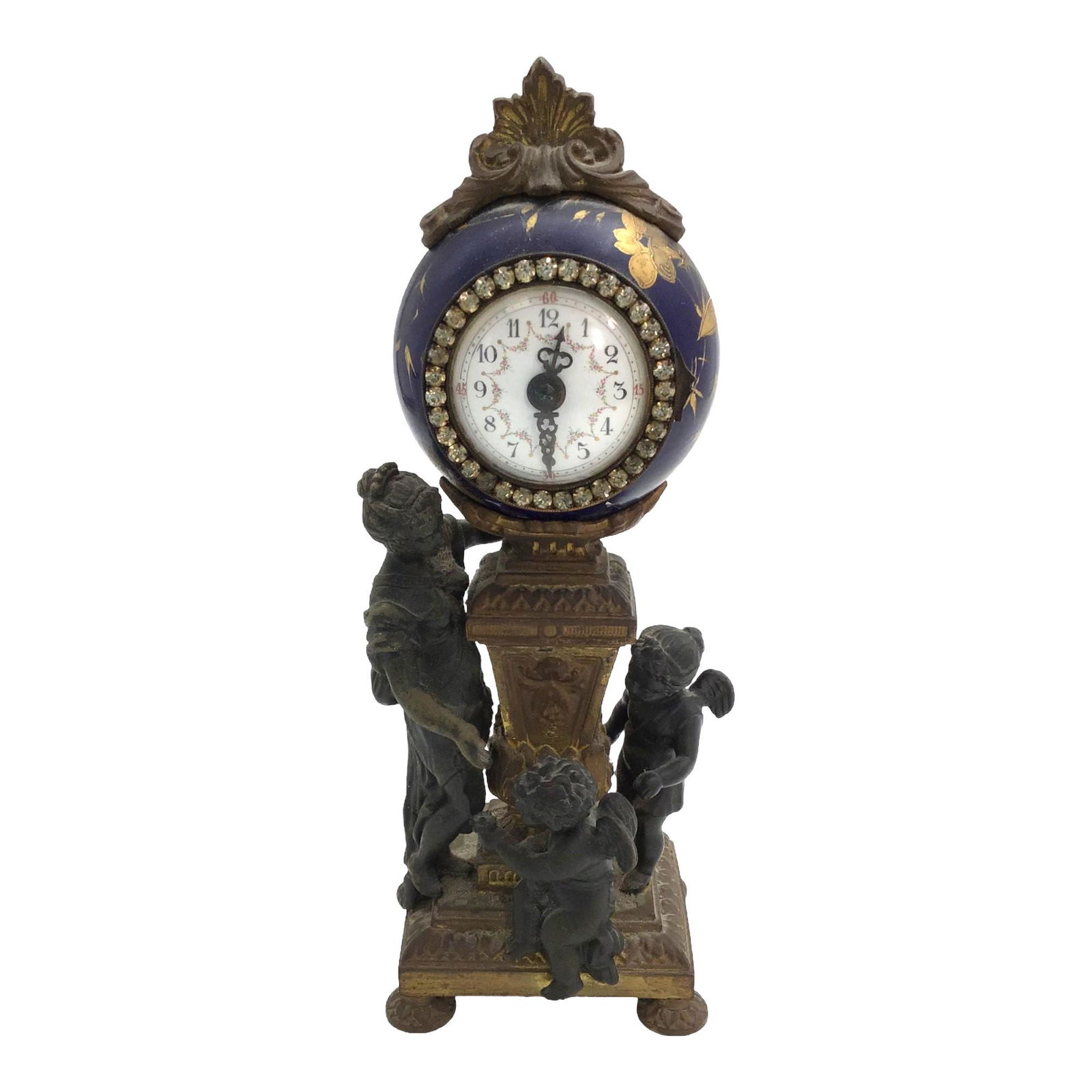 Antique Figural Bronze Desk Clock Circa 1880's (1 of 10)