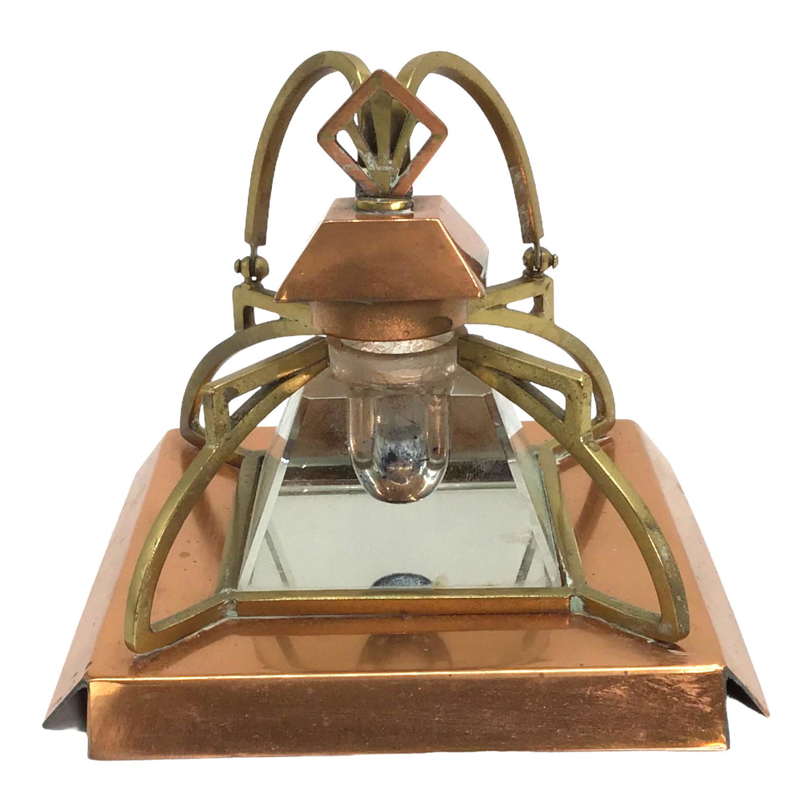 Arts and Crafts Copper and Brass Inkwell (1 of 7)