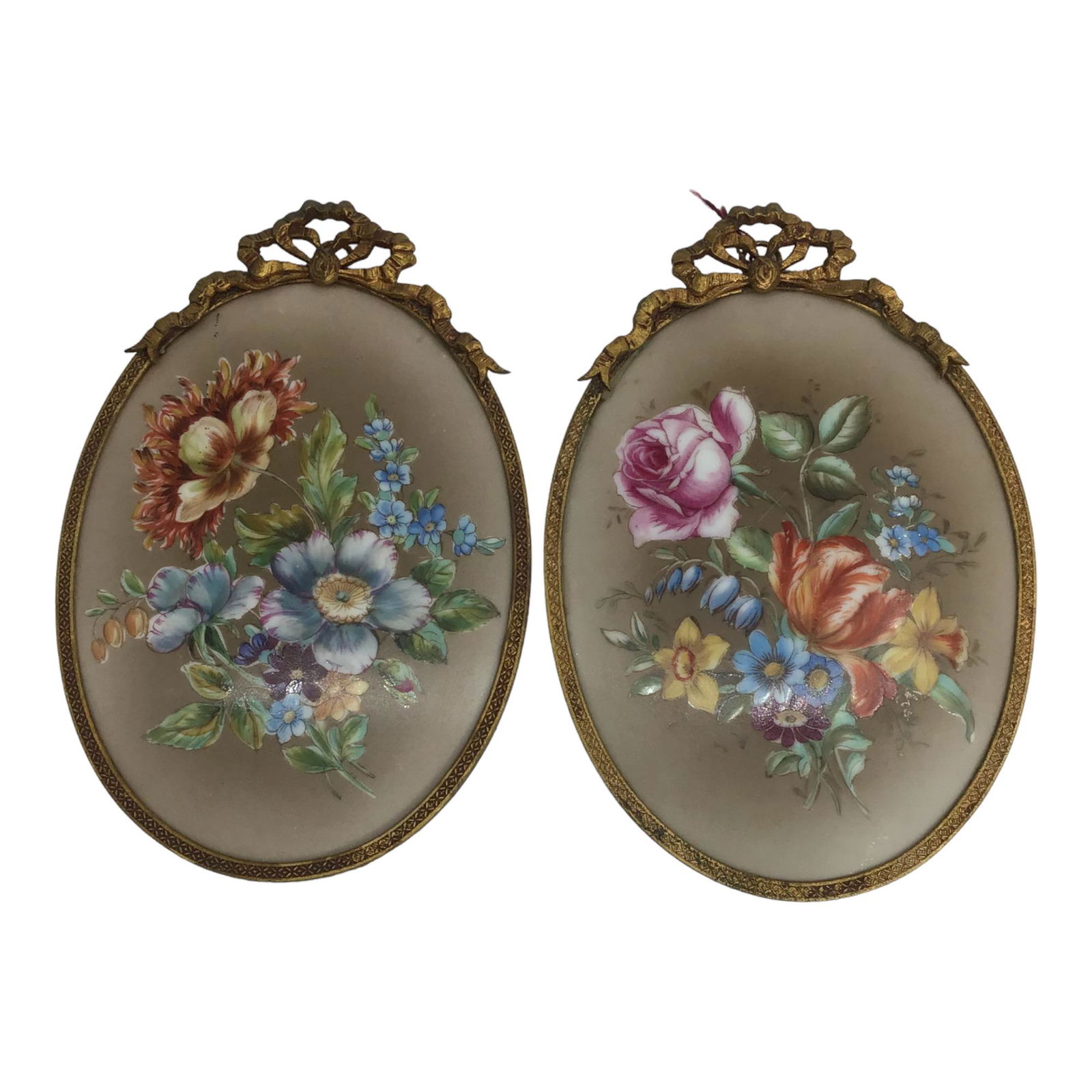 Pair of French Sevres Hand Painted Porcelain Plaques Ca. 1830 (1 of 6)