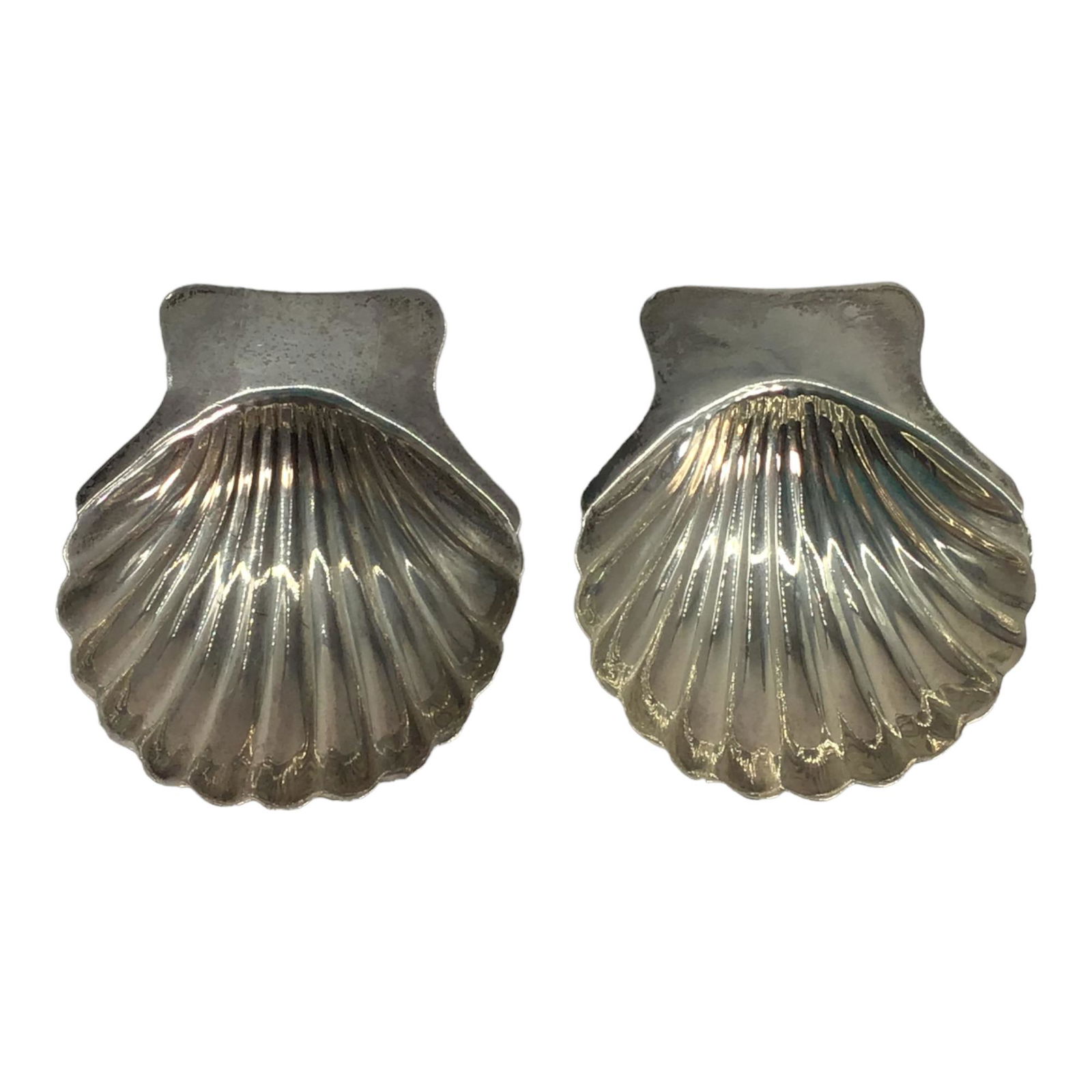 Pair Mexican Sterling Silver 925 Shell shaped Salt Cellars (1 of 4)