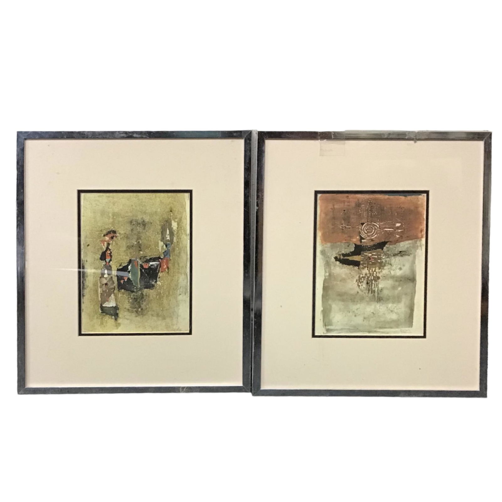 Pair of Johnny Friedlaender Signed (German/French, 1912â€“1992) Abstract Aquatint Etchings (1 of 9)