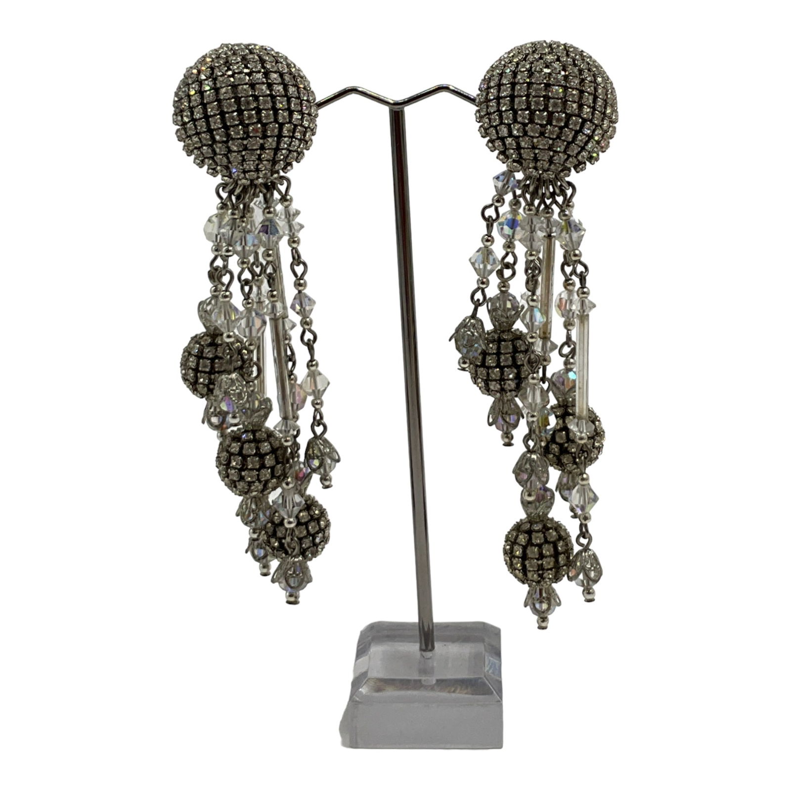 Vintage Fabulous French Simone Edouard Crystal Drop Dangle Earrings (1 of 3)