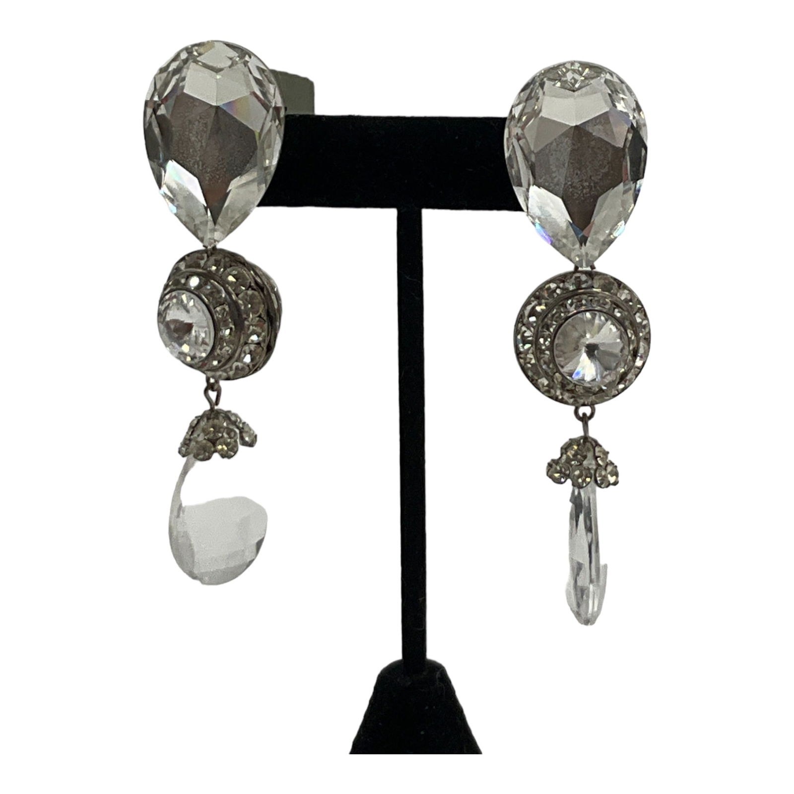 Vintage Mistar Bijoux Clip on Crystal and Prism Earrings (1 of 3)