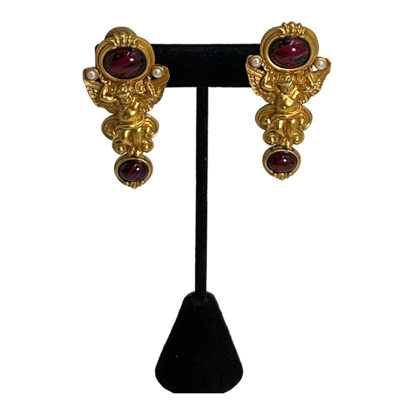 Vintage Elizabeth Taylor Clip On Earrings - Gilded Age Cherub (1 of 3)