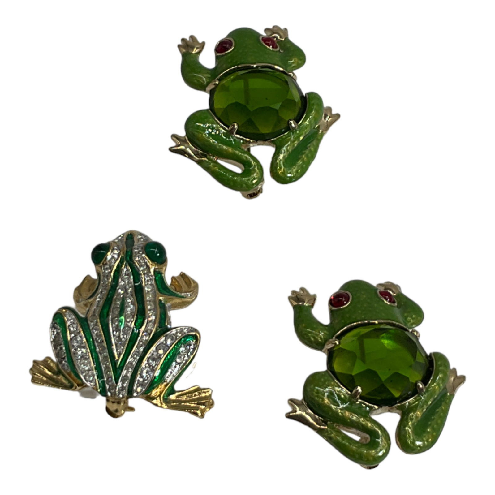 Lot of 3 Frog Shaped Brooches - One Carolee (1 of 6)