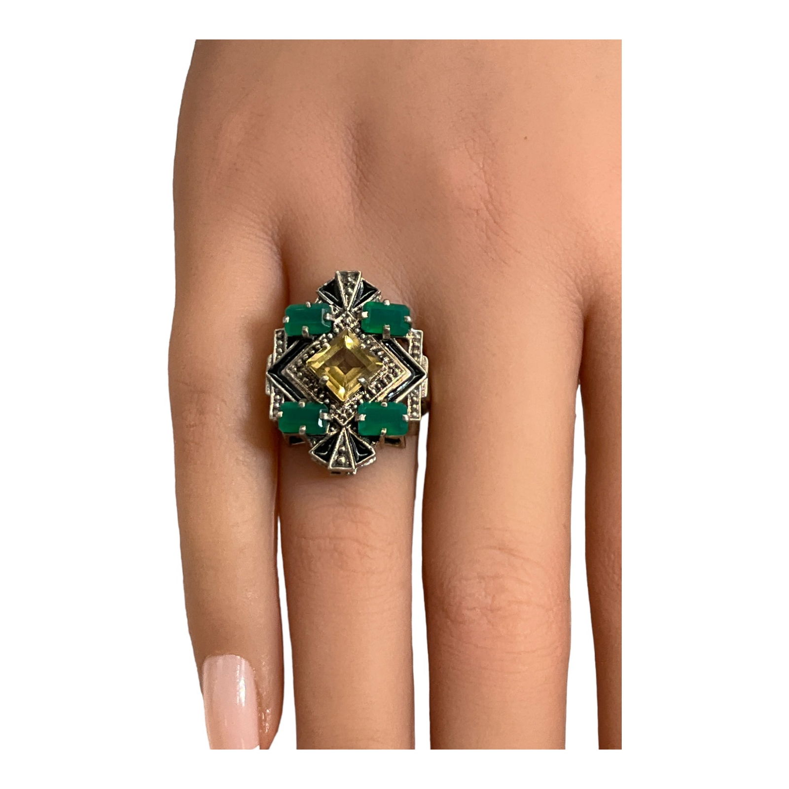 Nikki Butler 925 Multi Gemstone Ring Size 8 (1 of 4)