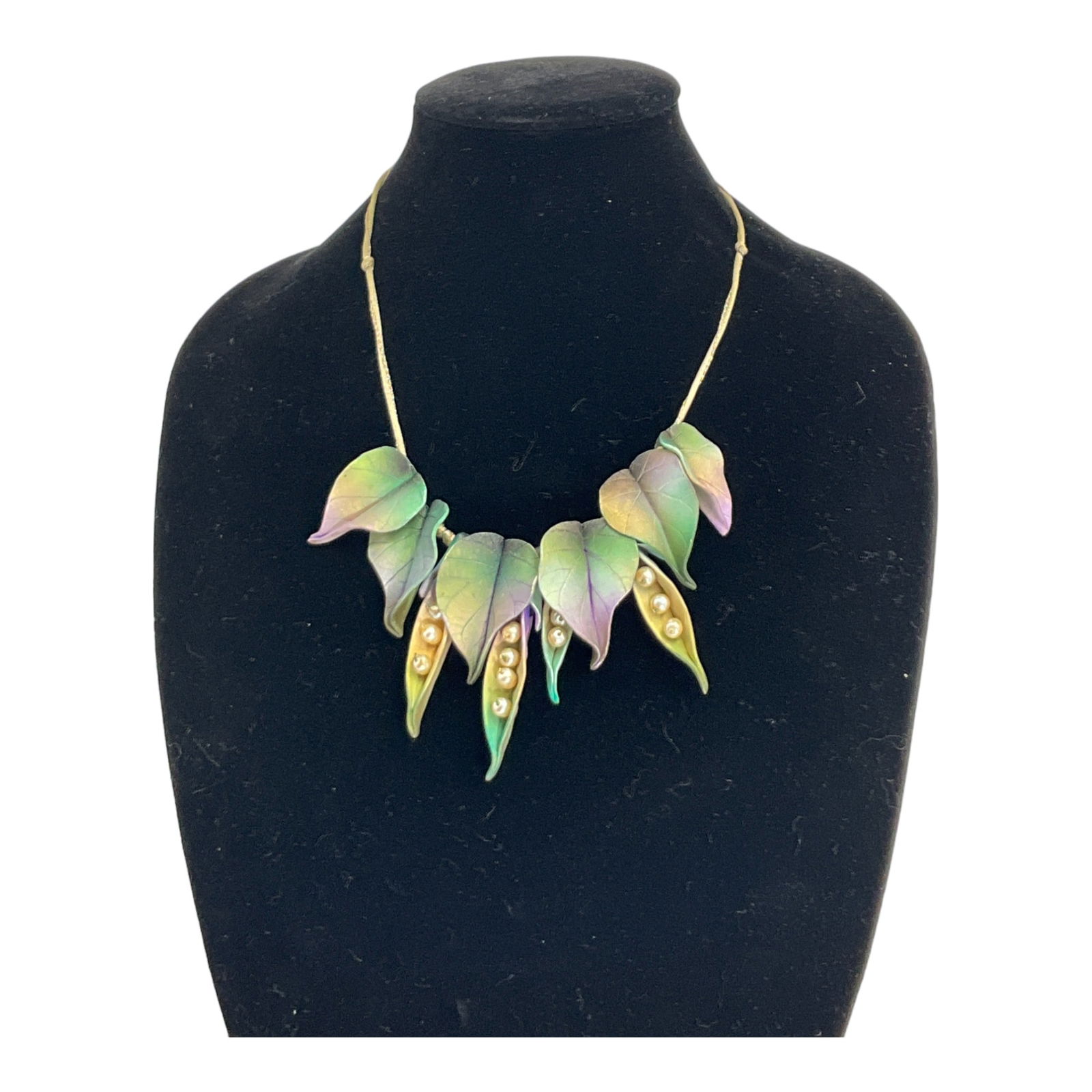 Vintage Porcelain Peas in a Pod Necklace (1 of 4)