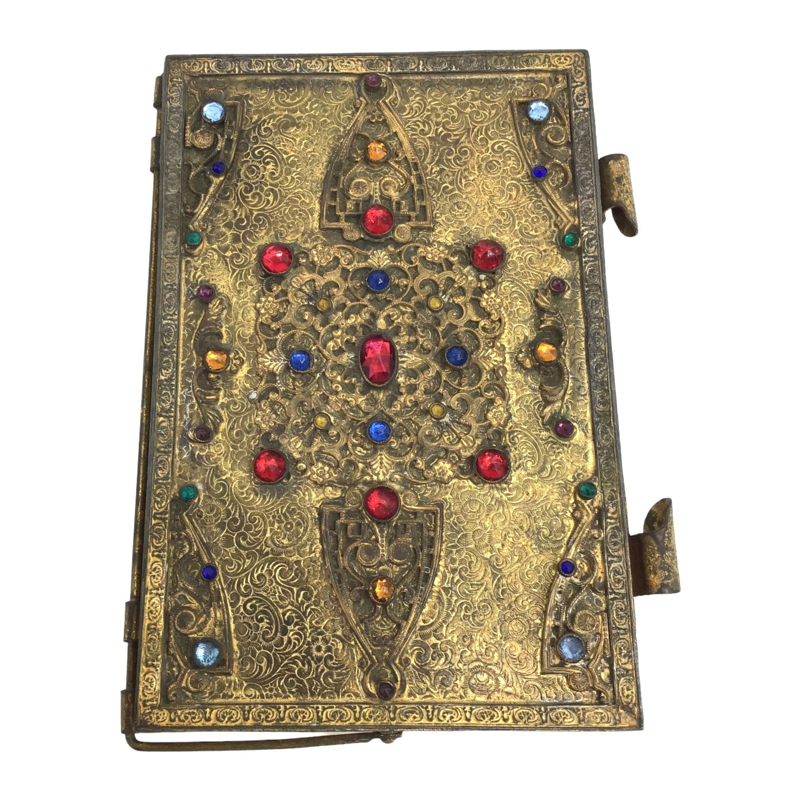 Bronze Gild and Jeweled Notepad Holder: Bronze Gild and Jeweled Notepad Holder. IMPORTANT: NO In-House Shipping, Please read our shipping terms for provider.
