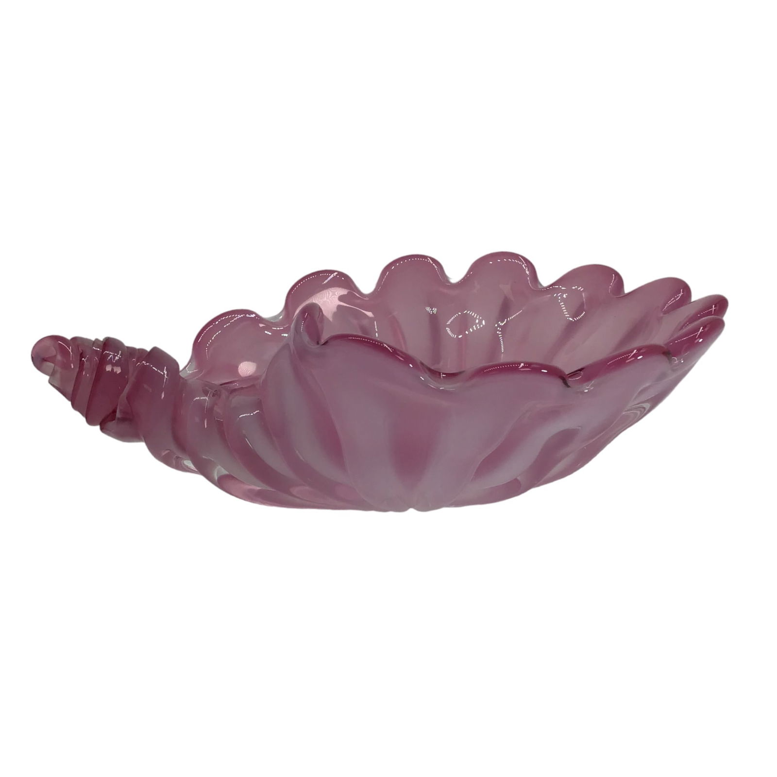 Heavy Large Shell Bowl Murano Glass Formia Vetri, Italy (1 of 7)