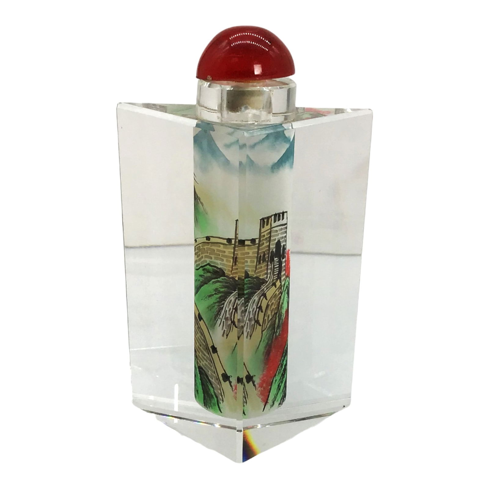 Asian Reflective Prism Snuff Bottle Reversed Painted (1 of 11)