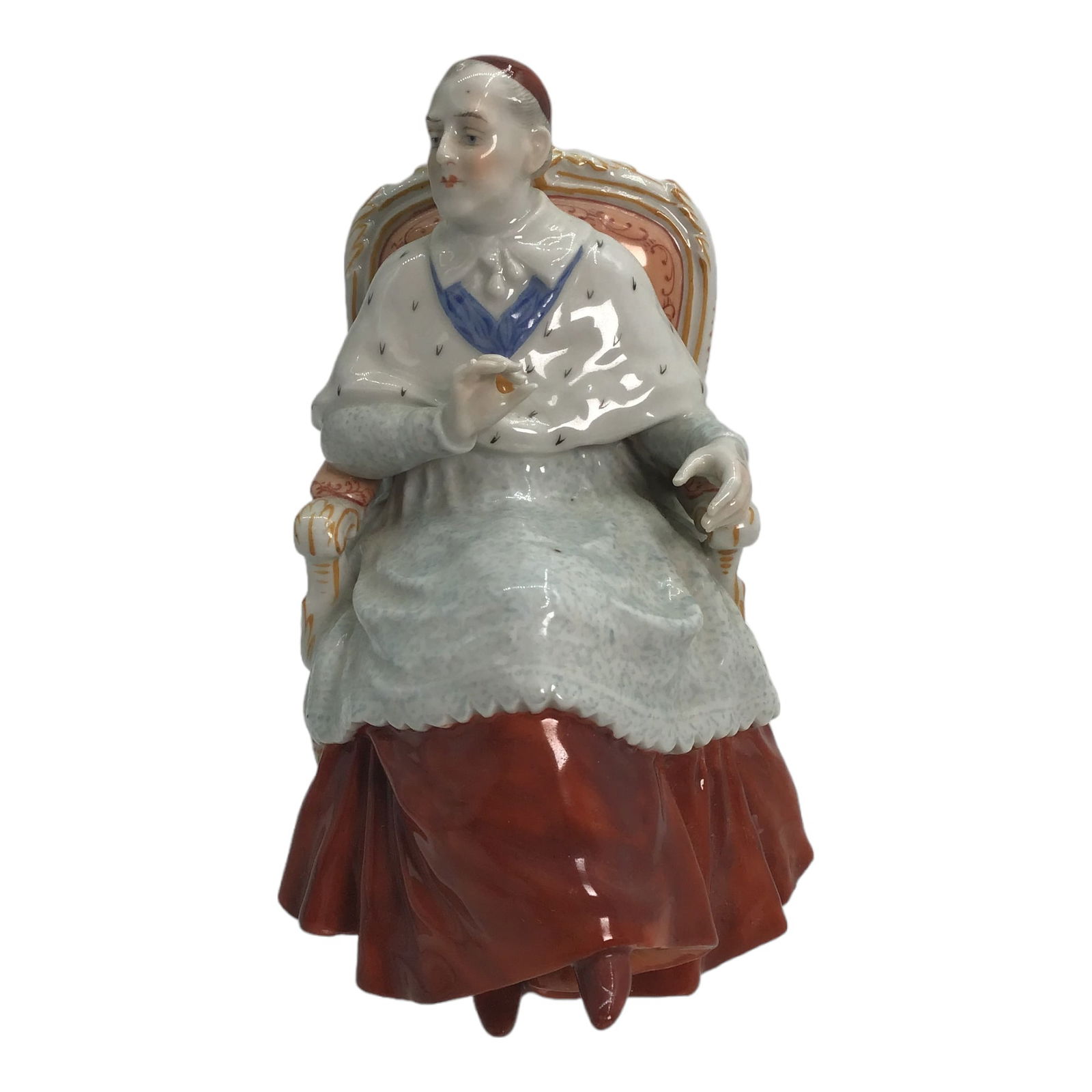 Von Schierholz Porcelain Figurine of Cardinal/Pope Sitting in Chair: Von Schierholz Porcelain Figurine of Cardinal/Pope Sitting in Chair. IMPORTANT: NO In-House Shipping, Please read our shipping terms for provider.
