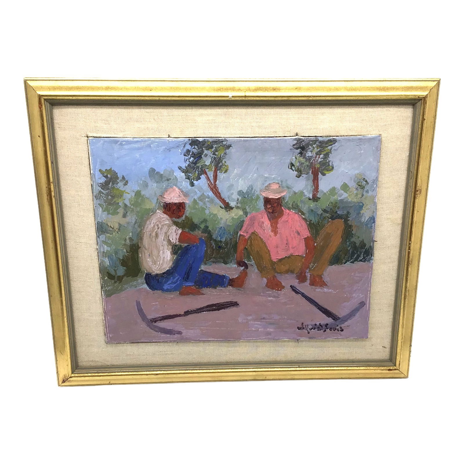 Wilfrid Louis (Haitian, 1943 - 2012) Oil on Canvas (1 of 3)