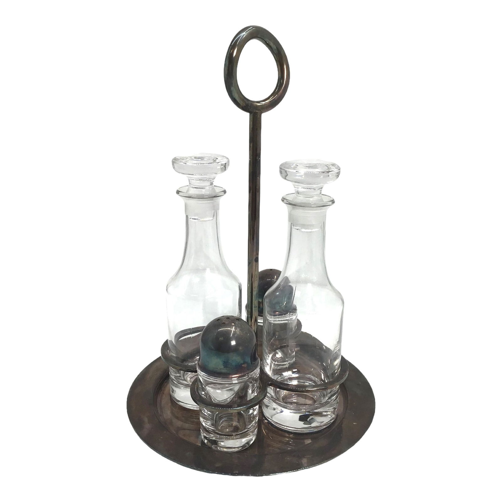 CHRISTOFLE VERTIGO SILVER-PLATE OIL & VINEGAR CRUET STAND SET (1 of 5)