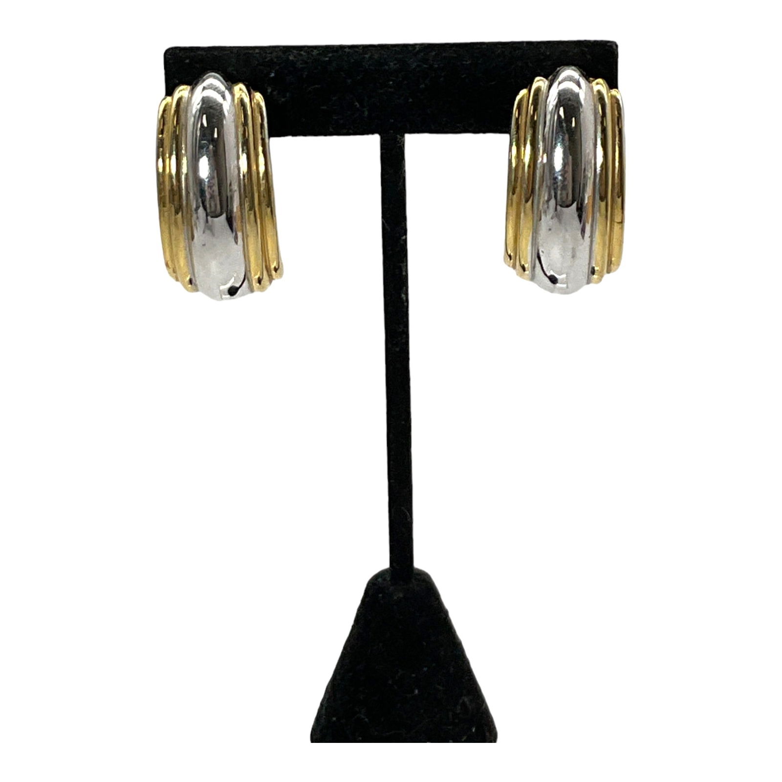 Vintage St. Johns Two Toned Clip On Earrings (1 of 3)