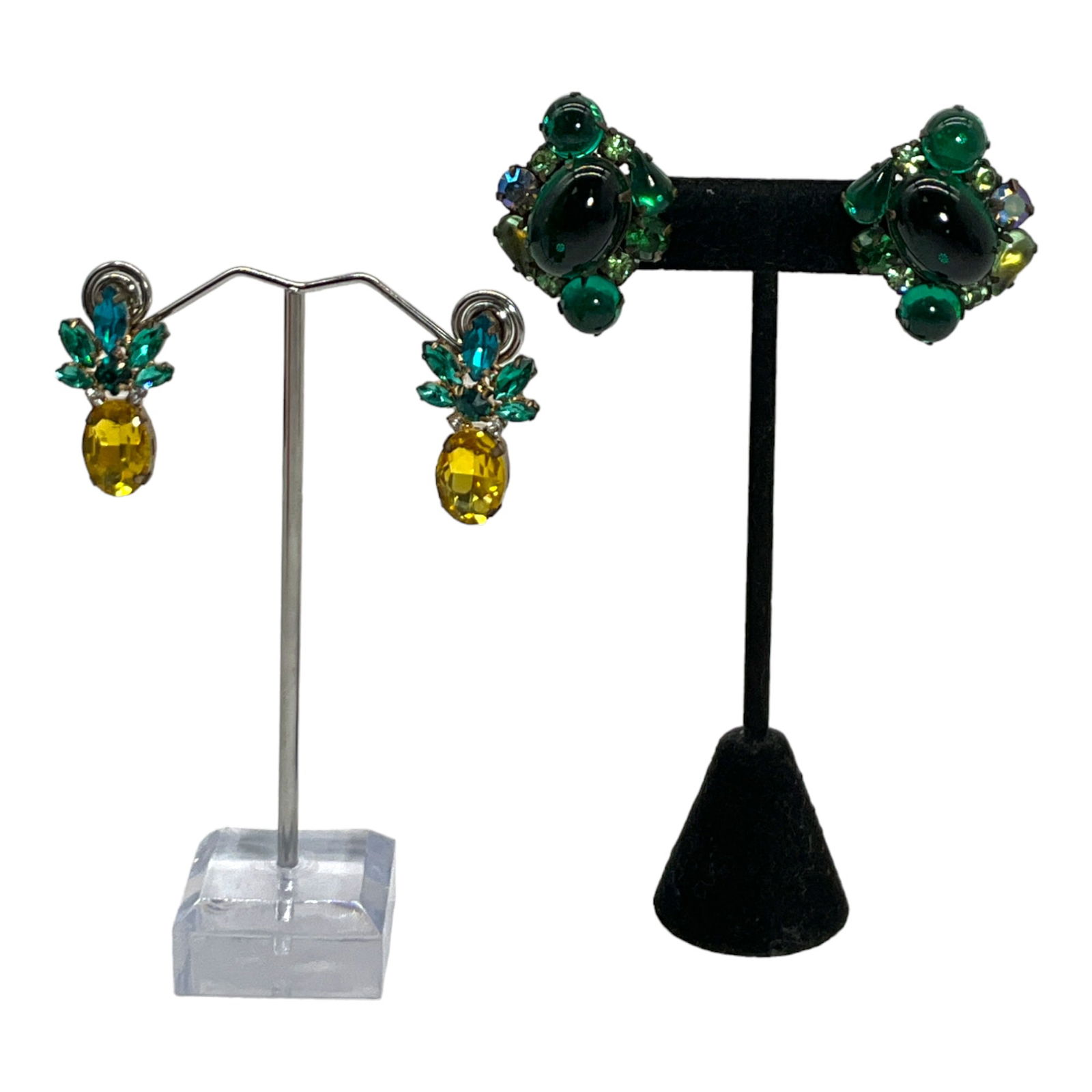 2 Pairs of Vintage Rhinestone Earrings (1 of 4)