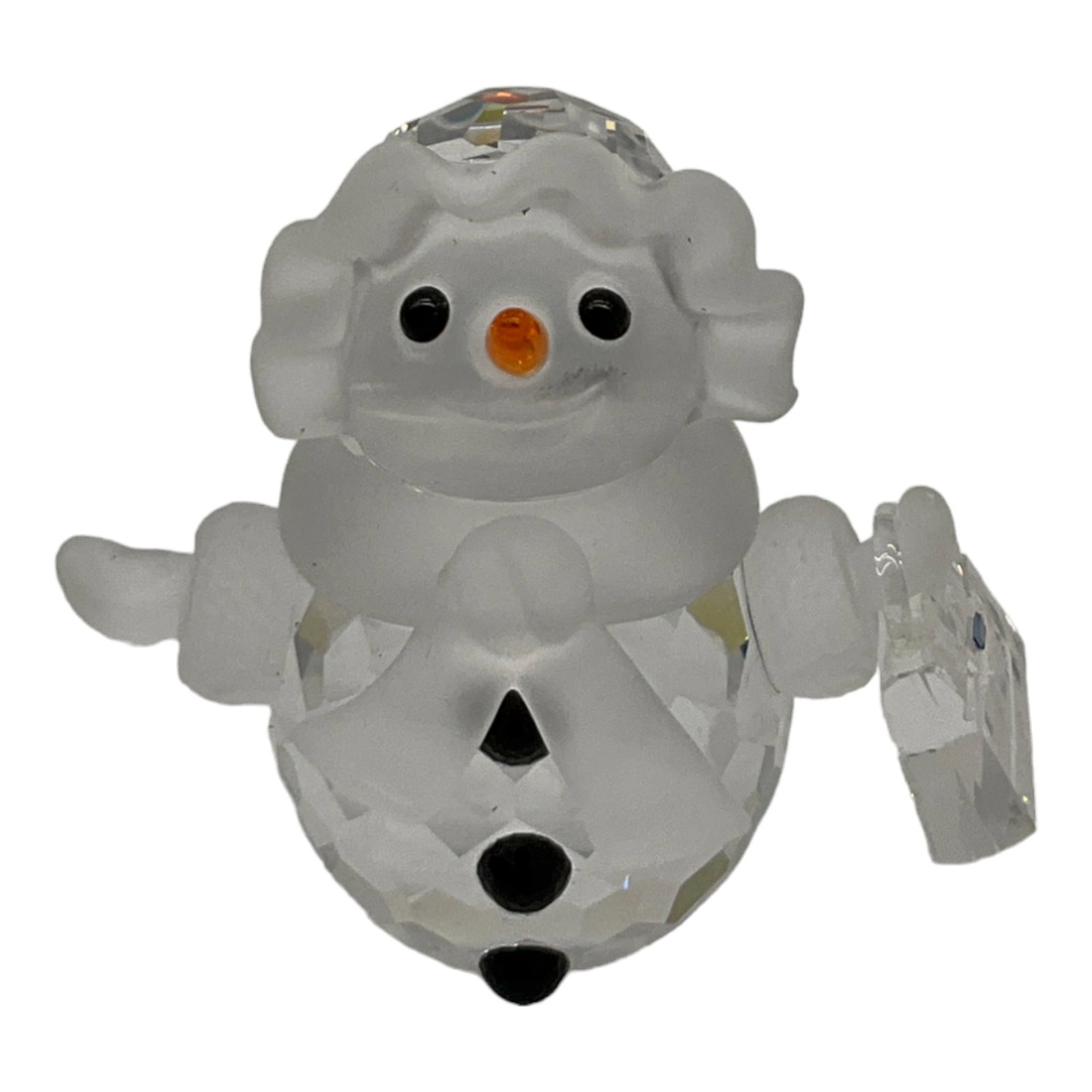 Swarovski Crystal Snow Woman Figurine with Purse Accessory: Swarovski Crystal Snow Woman Figurine with Purse Accessory and Box No Lid 655376. Approximately 1.75 Inches Tall