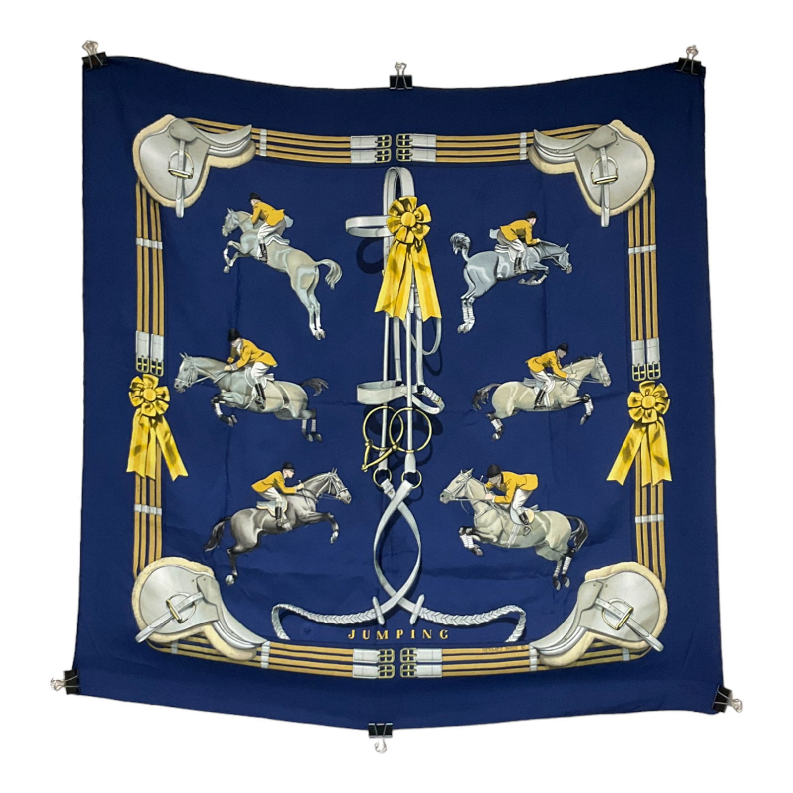 Hermes Silk Scarf 'Jumping' by Philippe Ledoux (1 of 5)