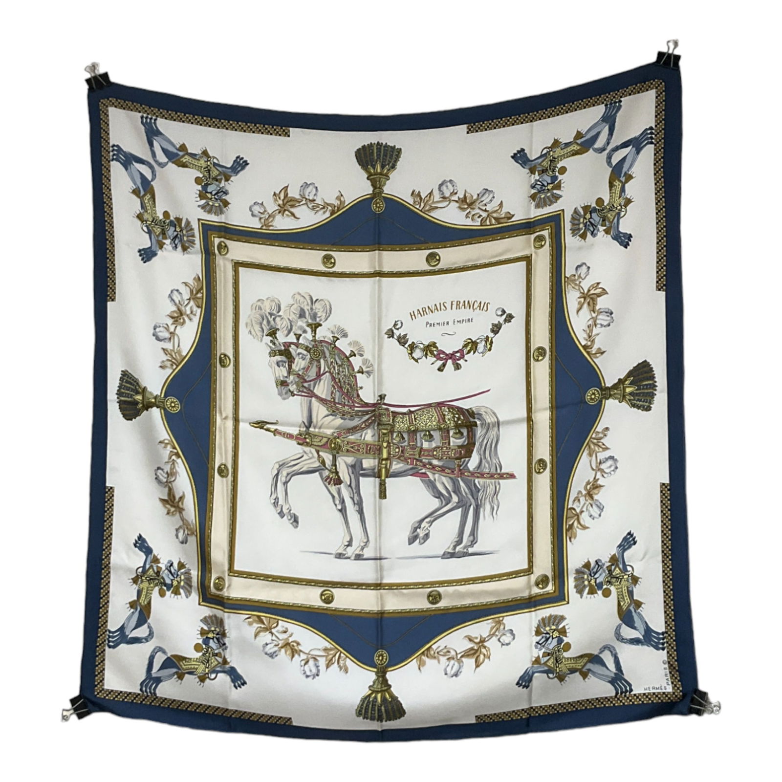 Hermes HERMES Scarf Carré 90 HARNAIS FRANCAIS PREMIER Harness of the First (1 of 7)