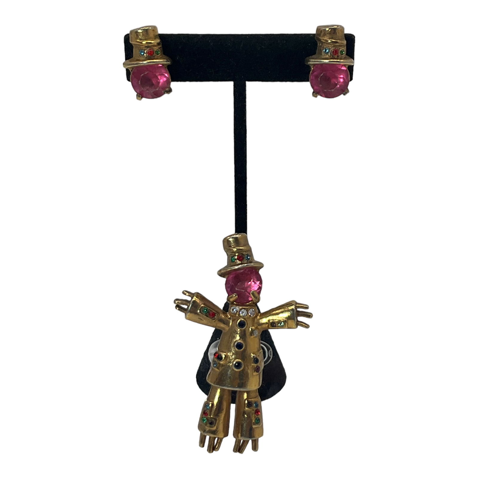 Vintage Scarecrow Brooch and earrings (1 of 5)