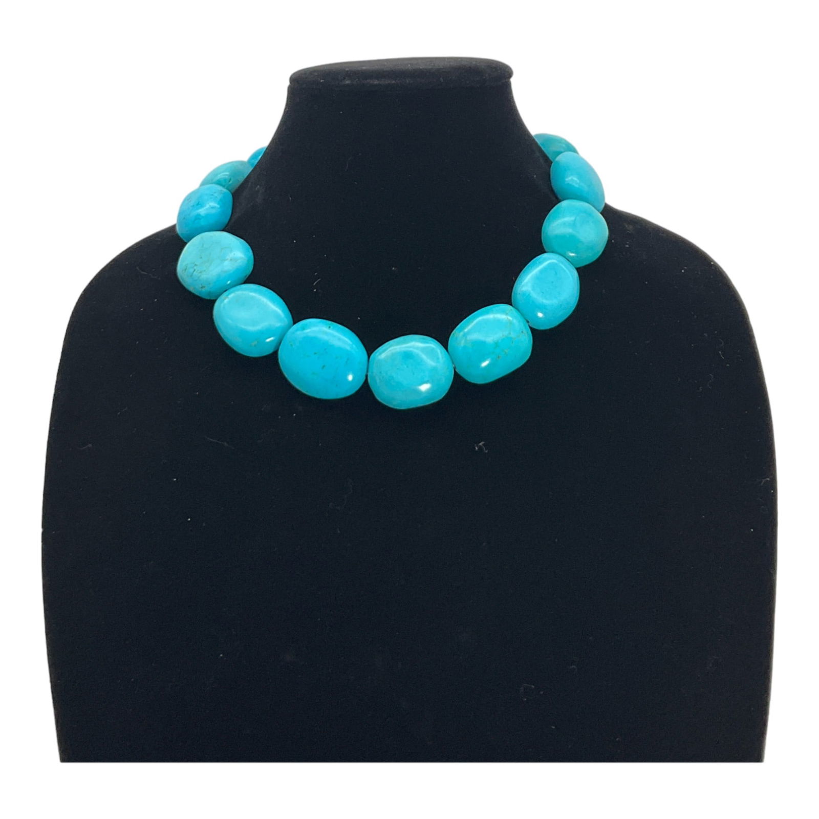 Vintage Chunky Turquoise Howlite Beaded Necklace (1 of 3)