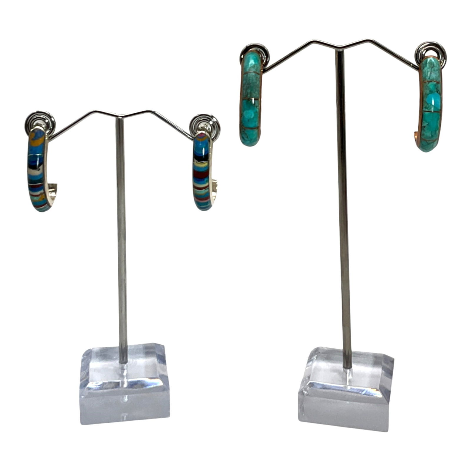 2 Pairs of Sterling Silver Half Hoop Earrings (1 of 3)