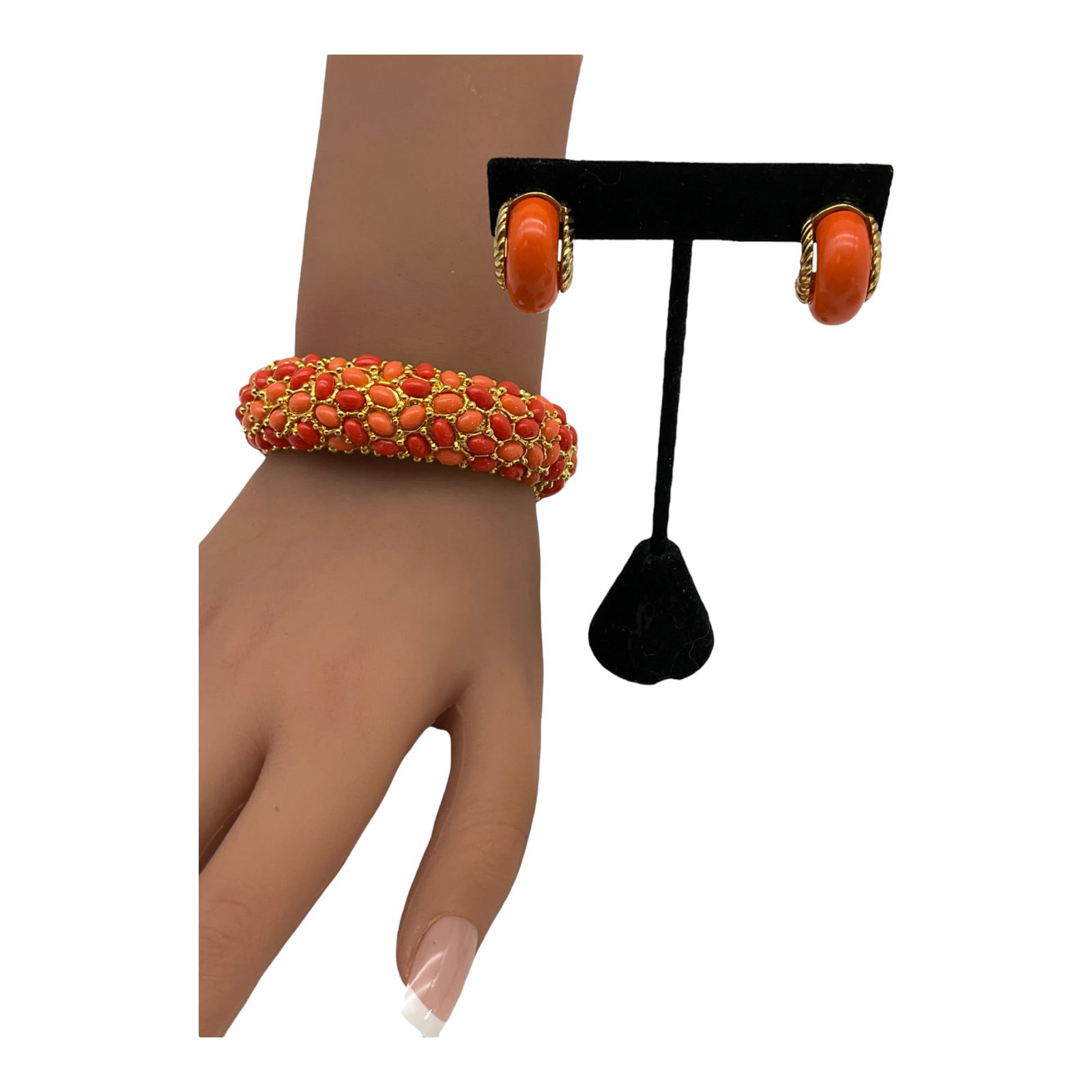 Vintage KJL Bangle bracelet and earrings. (1 of 6)