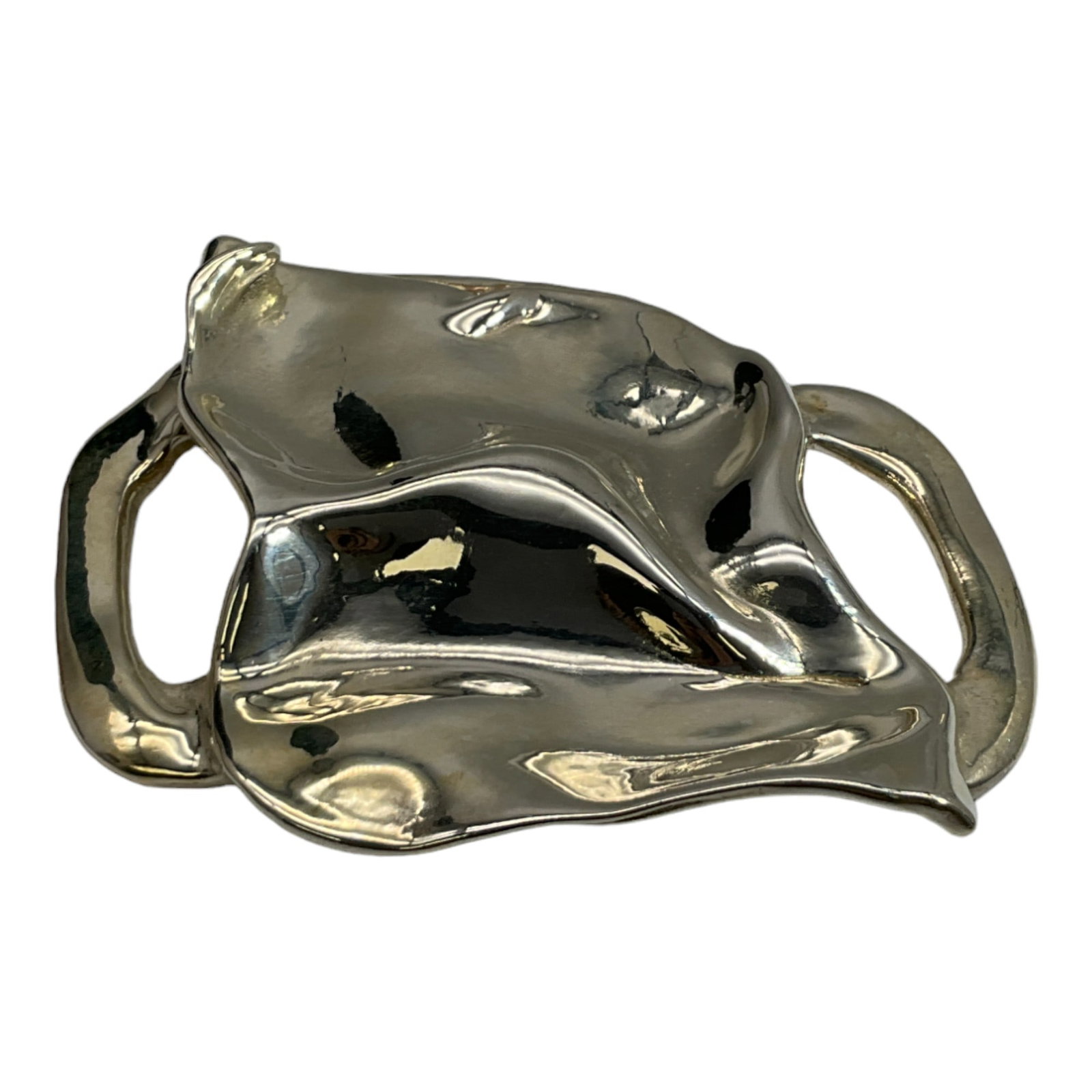 Vintage Large Modernist 925 Belt Buckle by David Varsano: Modernist Large 925 Electroform Belt Buckle Stamped by Designer with the Letter "D" - David Varsano Approx. 4.5 wide x 3.5 inches, will fit up to a 1.25 inch belt.