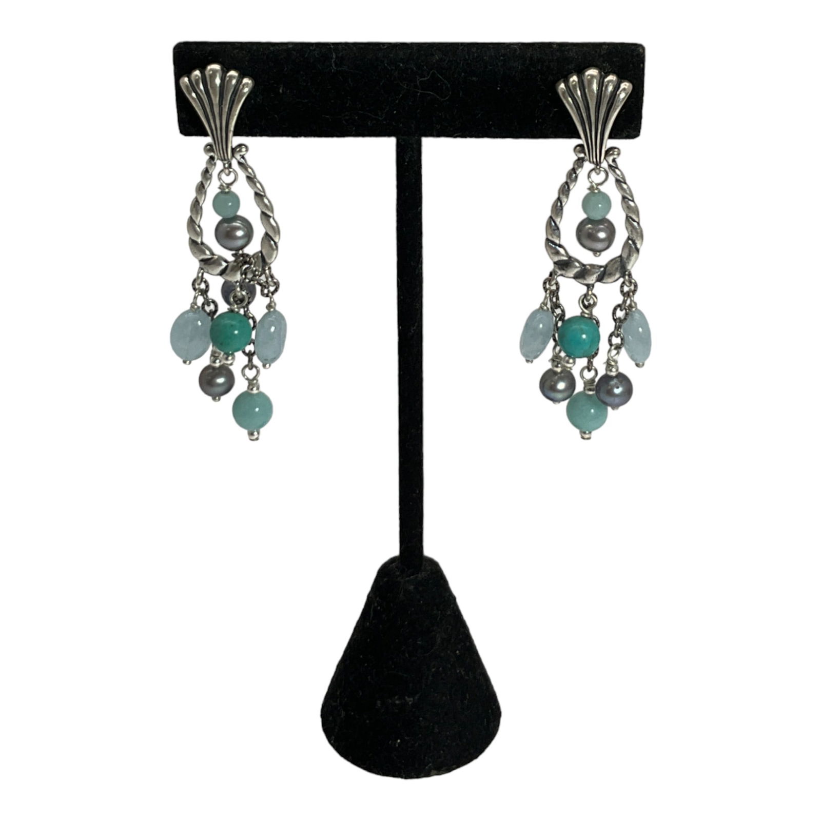 925 Chandelier Style Earrings w/Gemstones Carolyn Pollack (1 of 4)