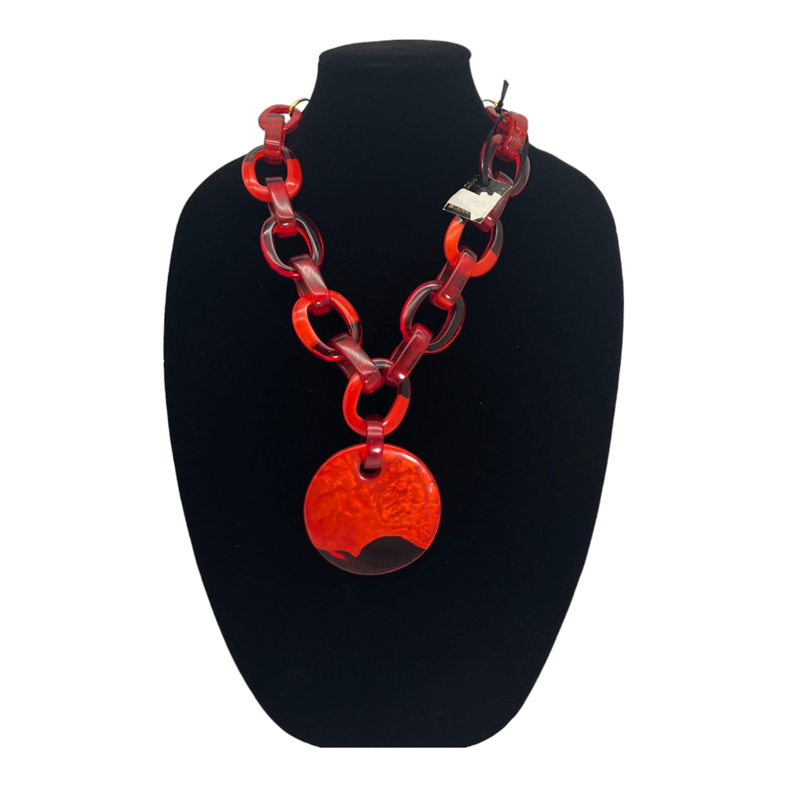 Dominique Denaive Red Acrylic Statement Necklace (1 of 5)