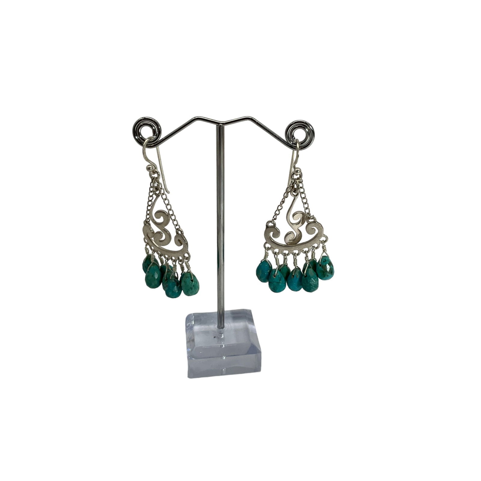 Barse 925 Drop Dangle Turquoise Earrings (1 of 4)