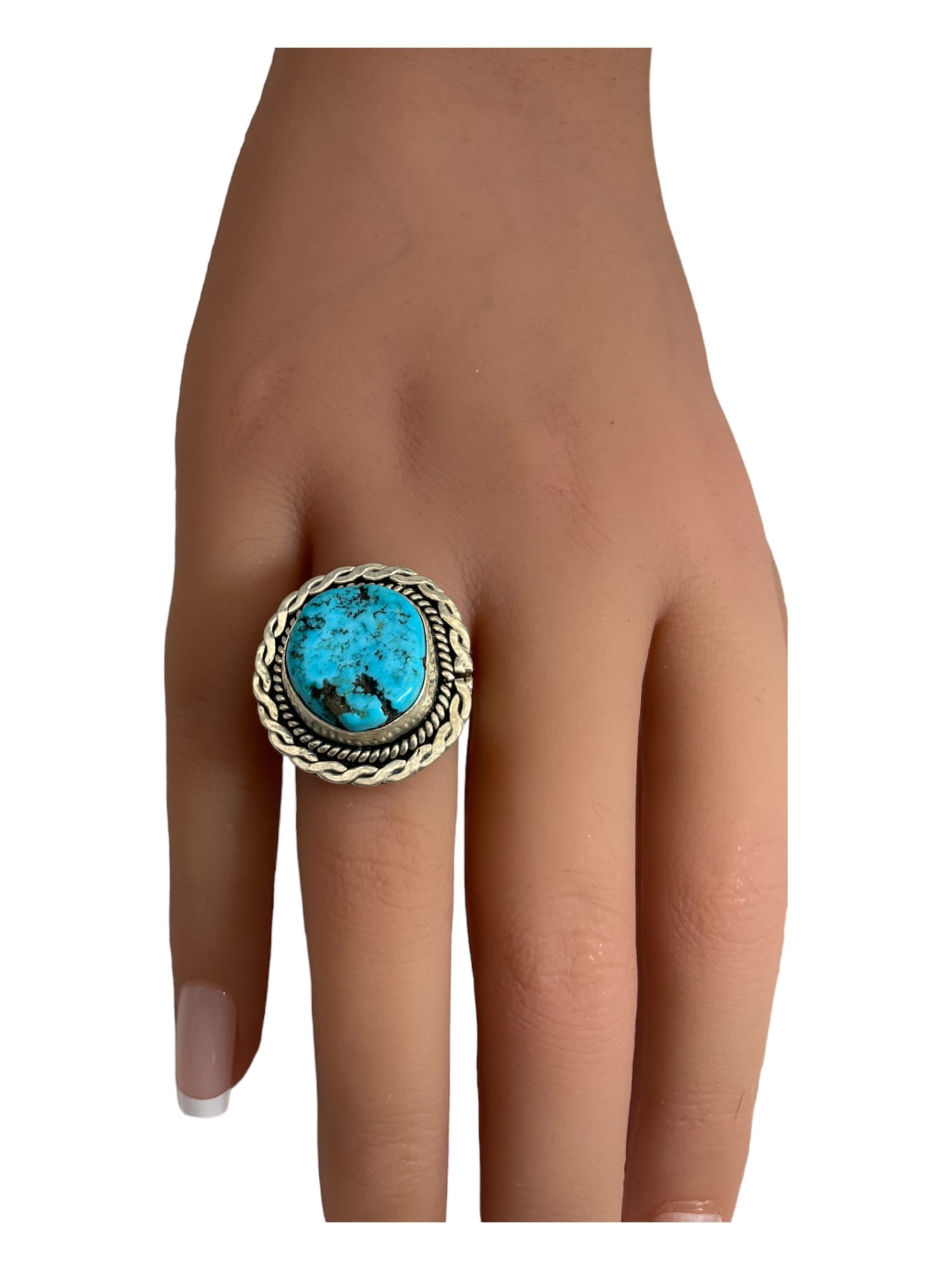 H. Cortez Navajo 925 Turquoise Ring (1 of 3)