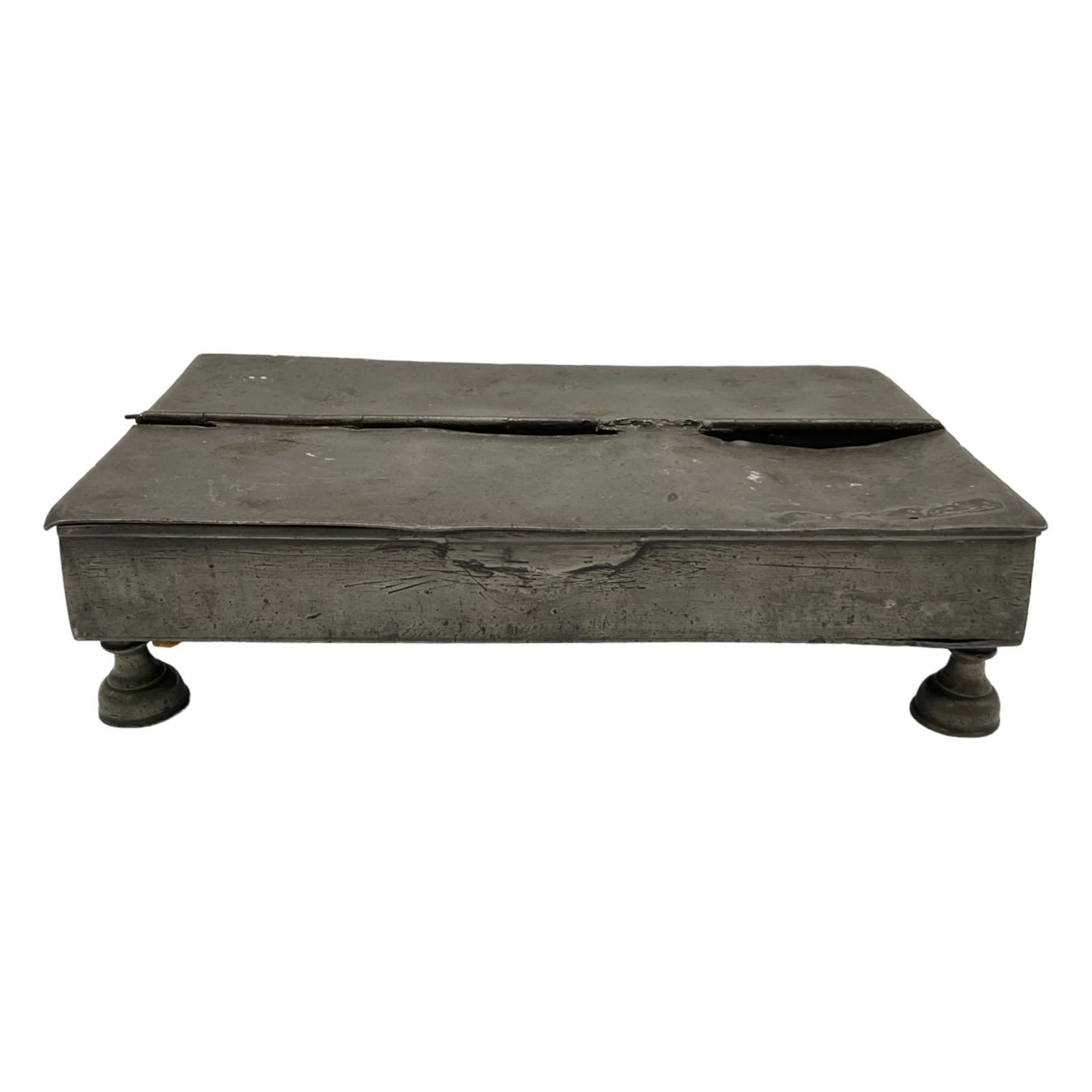 Thomas Dean Alderson (London, active 1790-1835) Double Hinge Lidded Pewter Four Compartment Box (1 of 8)