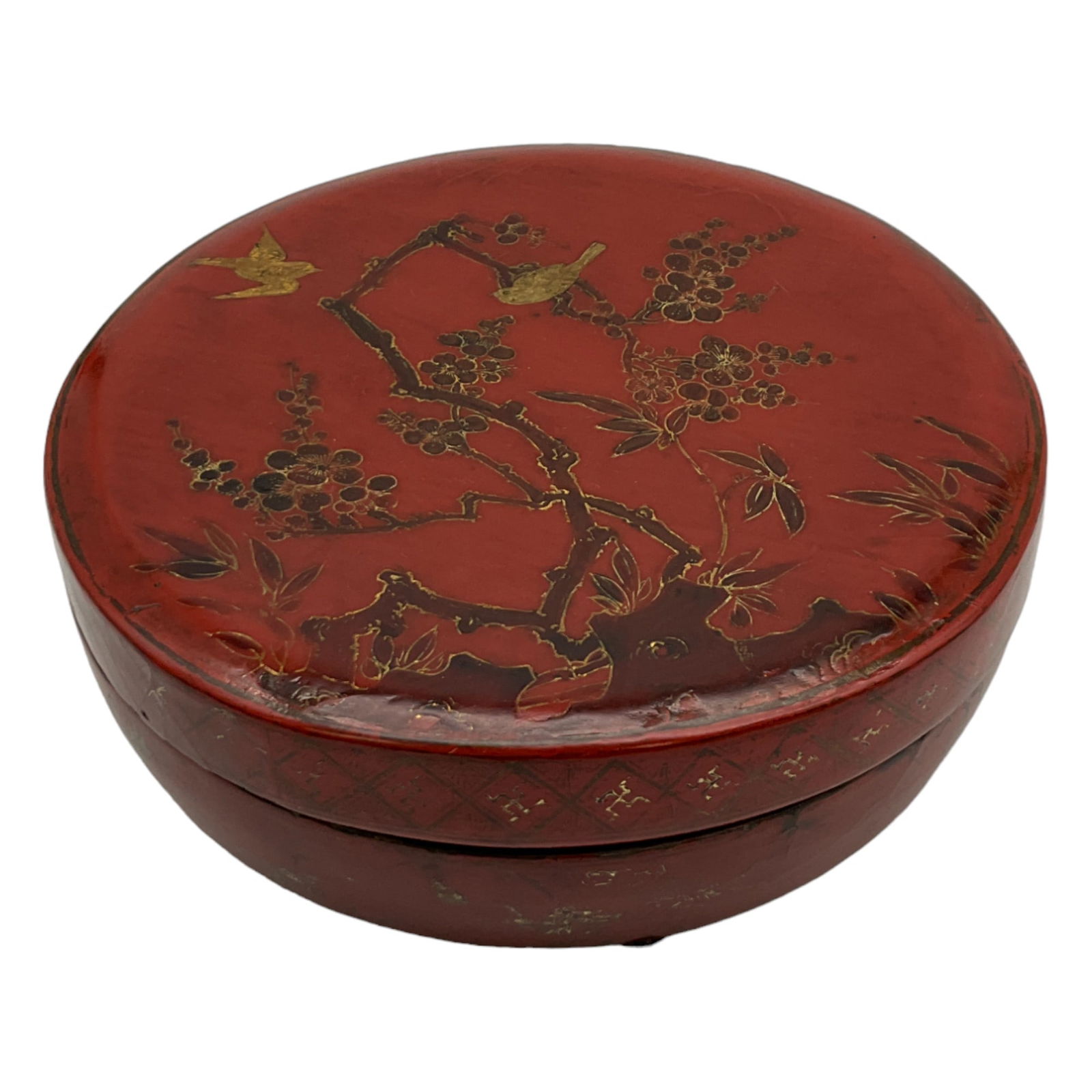 19th Century Chinese Red Lacquer Box COA (1 of 6)